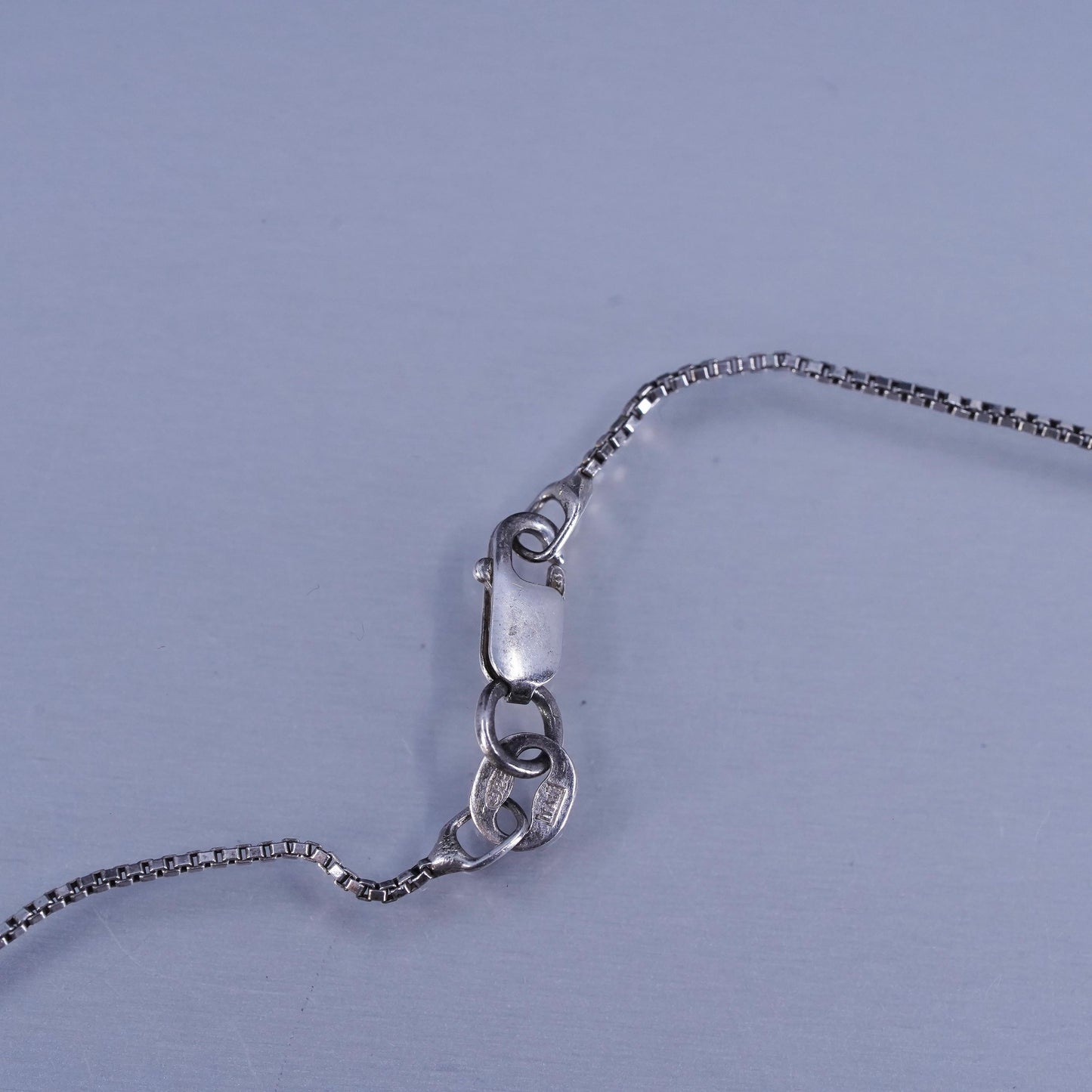20”, southwestern Sterling 925 silver box chain necklace onyx feather pendant