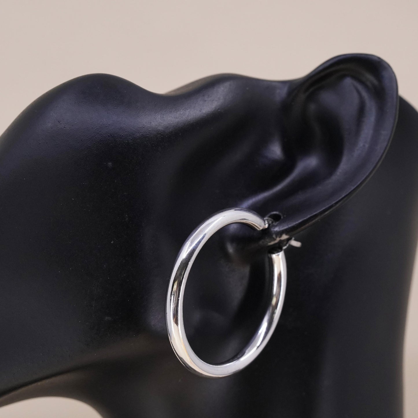 1.5", Vintage sterling 925 silver loop single earring, fashion primitive hoop