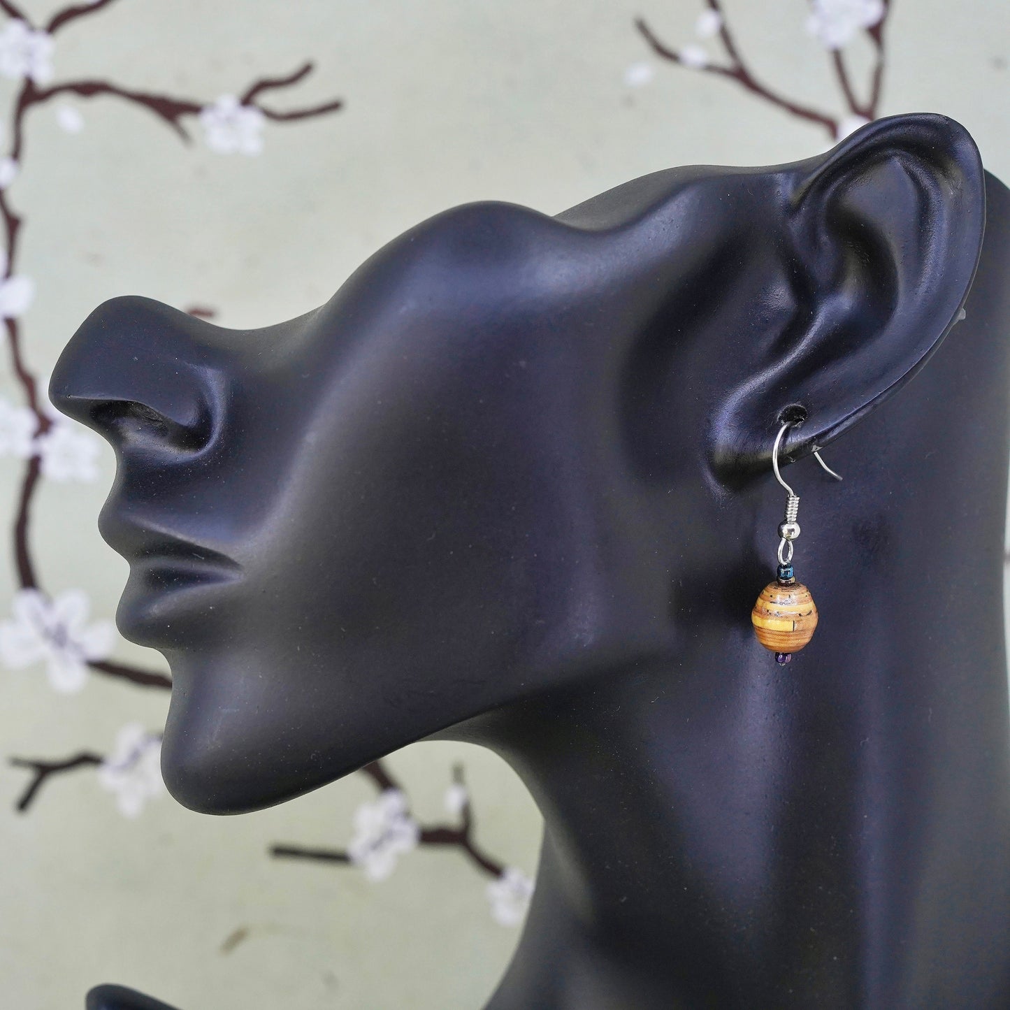 Vintage sterling silver handmade earrings, 925 bead dangles