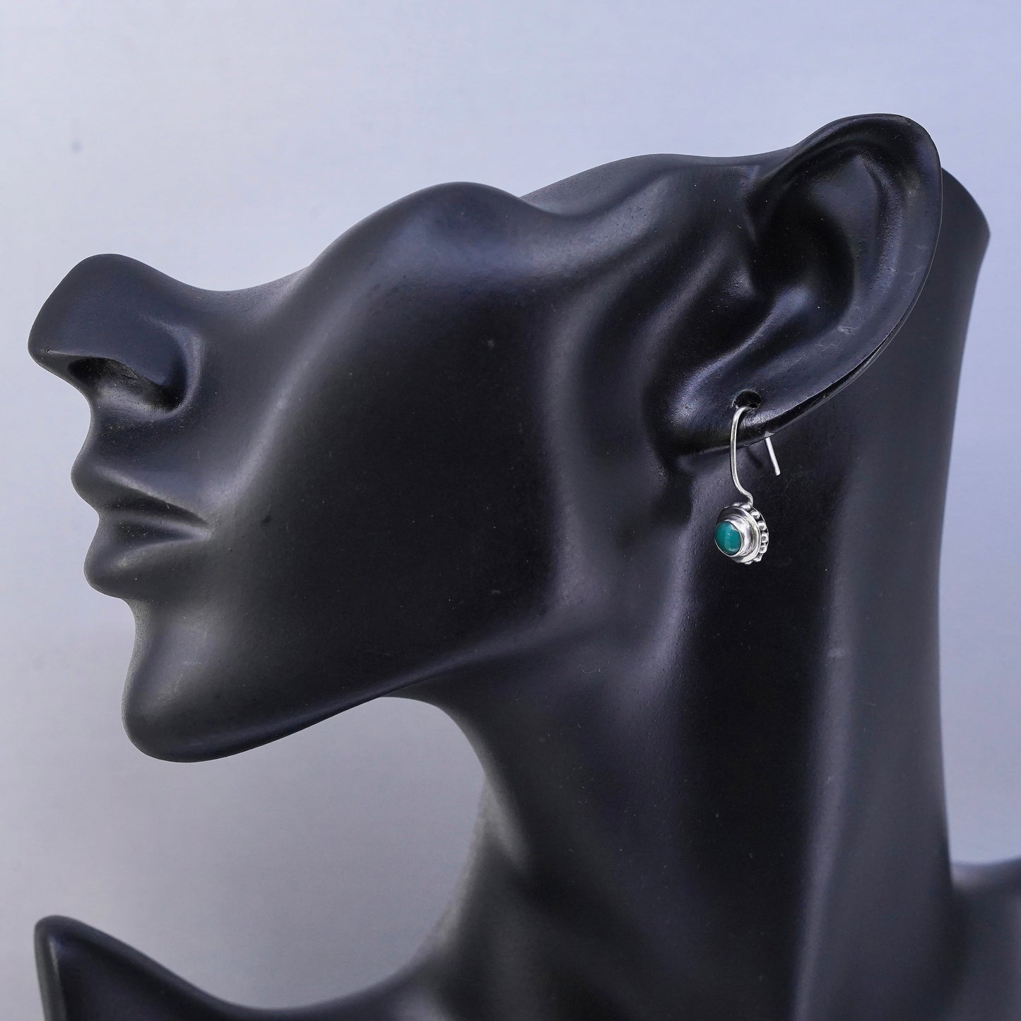 Vintage Sterling 925 silver handmade earrings with turquoise