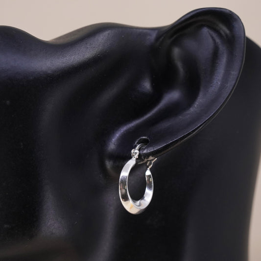 0.5", Vintage sterling silver single earring, fashion minimalist primitive hoop