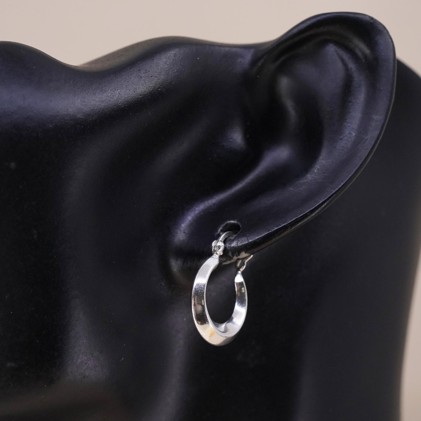 0.5", Vintage sterling silver single earring, fashion minimalist primitive hoop