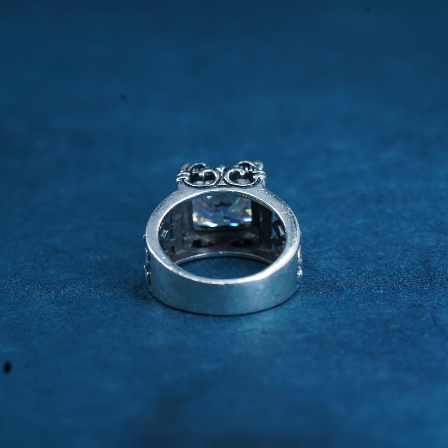 sz 7, Silpada Sterling 925 Silver Uptown Cubic Zirconia Filigree Ring R0981 CZ