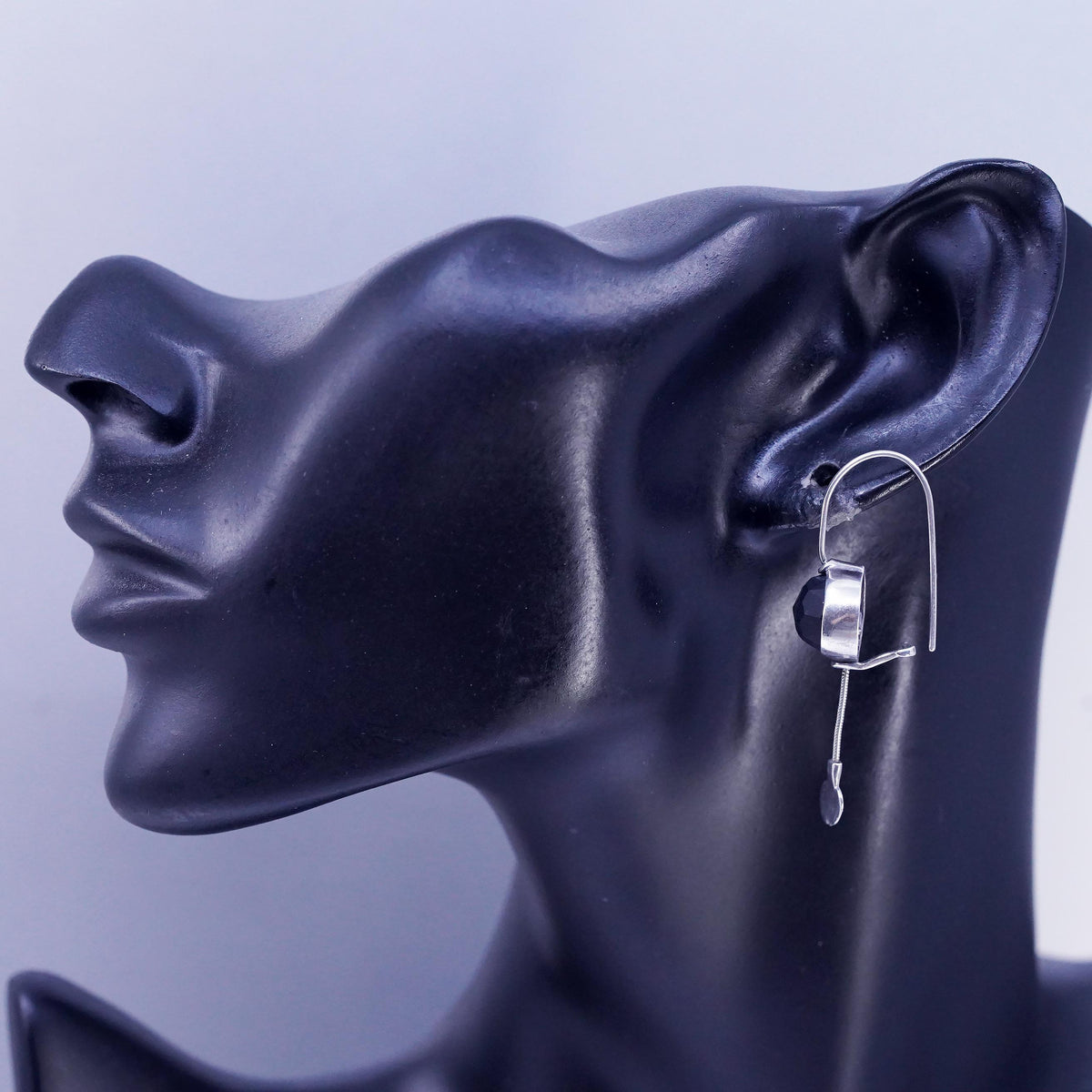 SILPADA Sterling Silver 925 Faceted Matte Black Onyx Dangle Earrings W1626