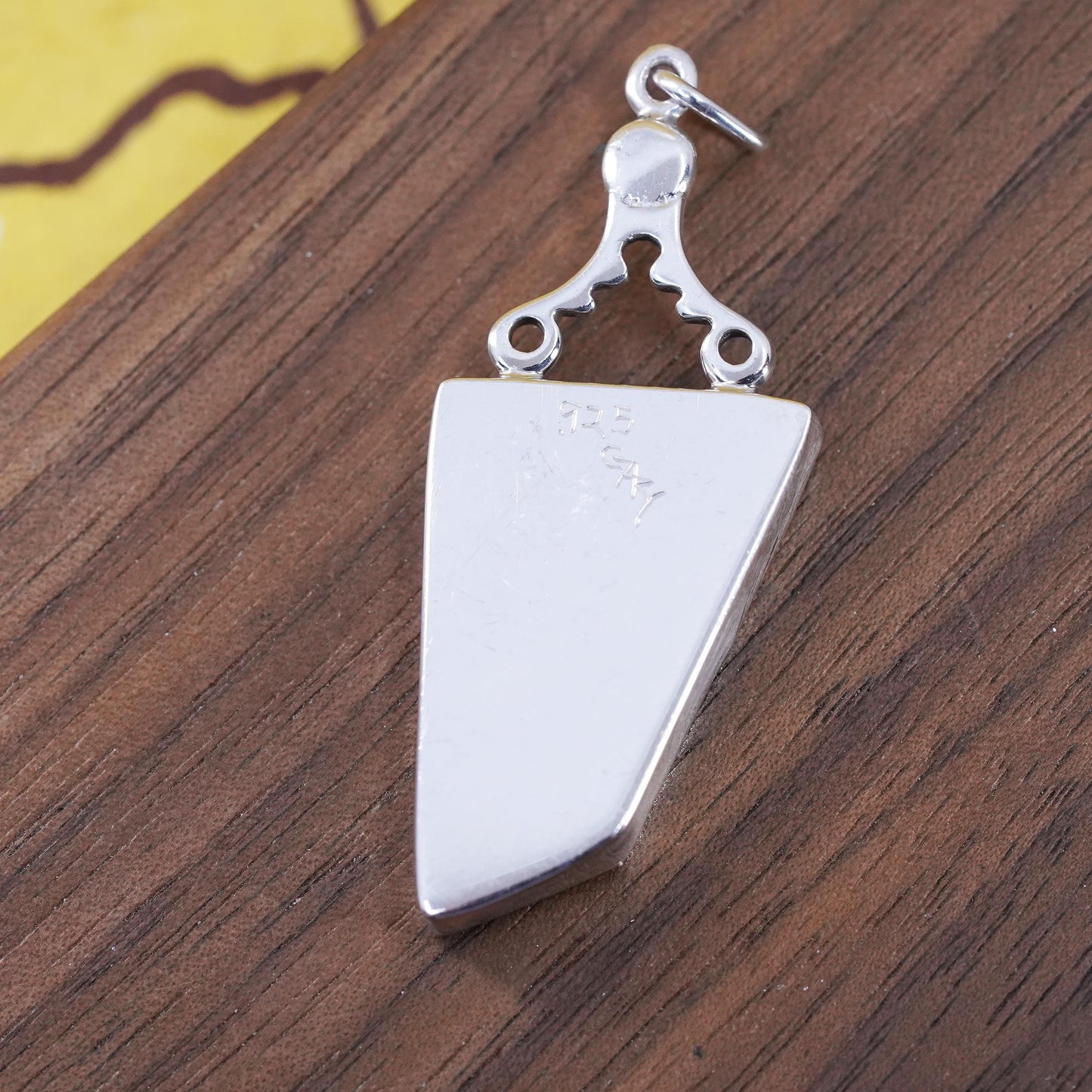Native American Navajo Gary Signed 925 Sterling Silver Opal pendant