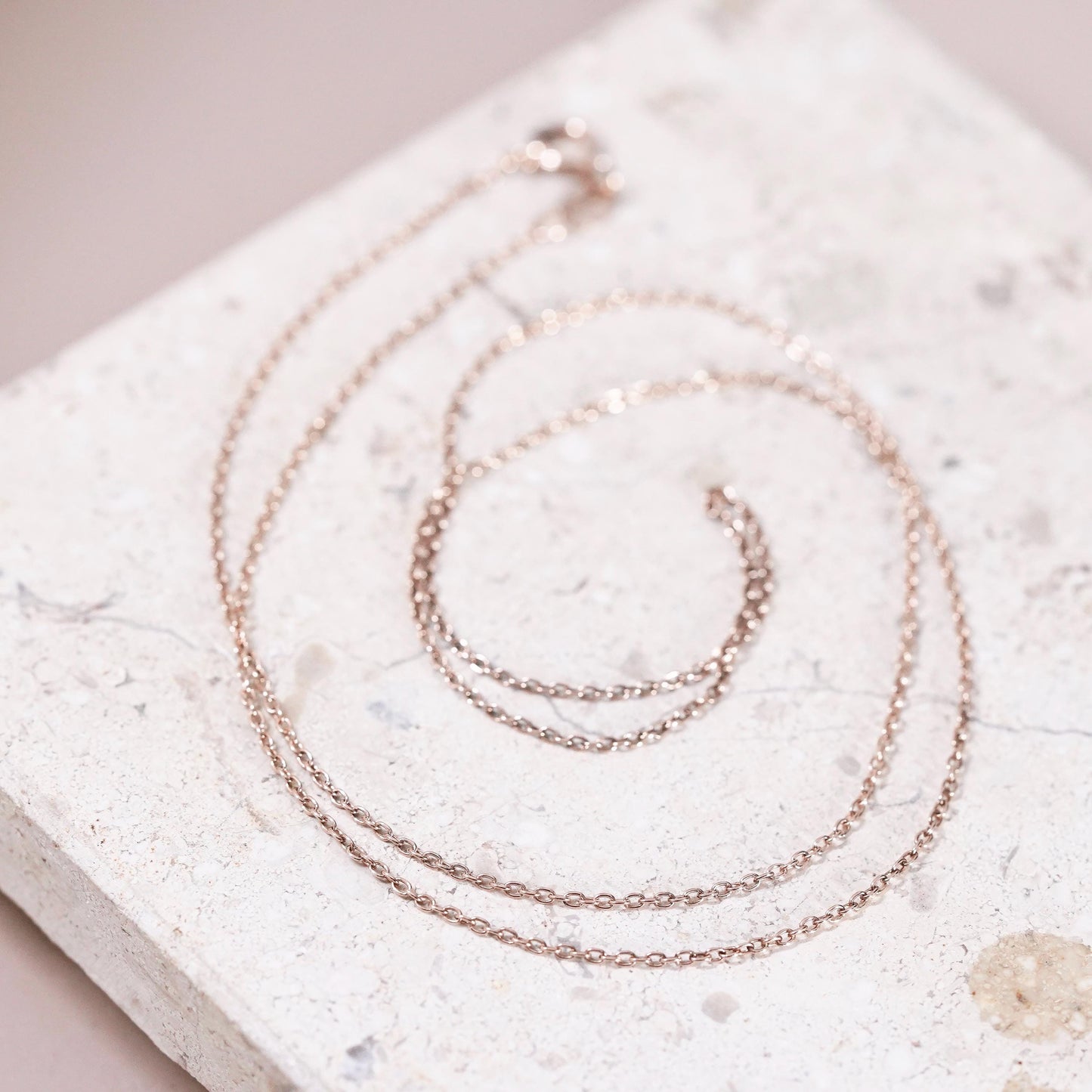 20", vintage Sterling silver necklace, rose gold over 925 silver circle chain