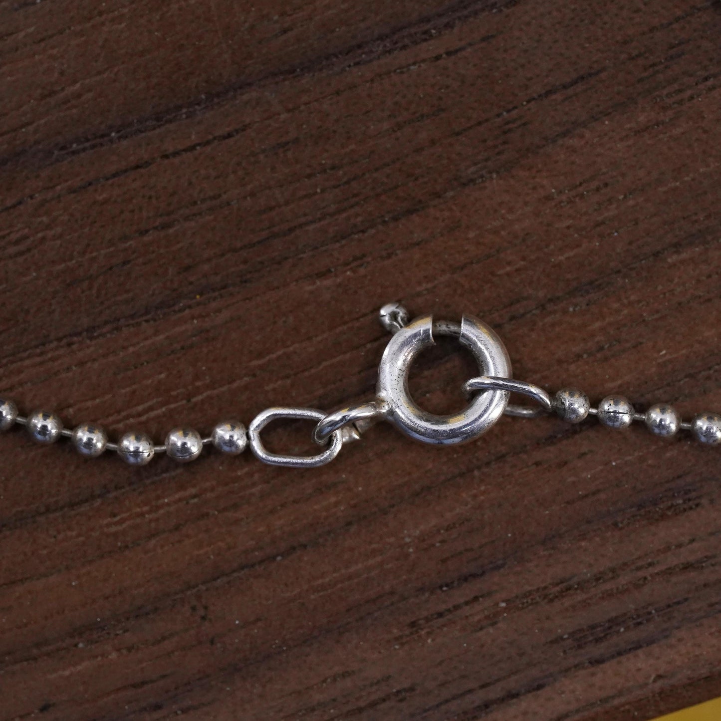 24” 1mm, vintage Sterling silver beads necklace, 925 chain