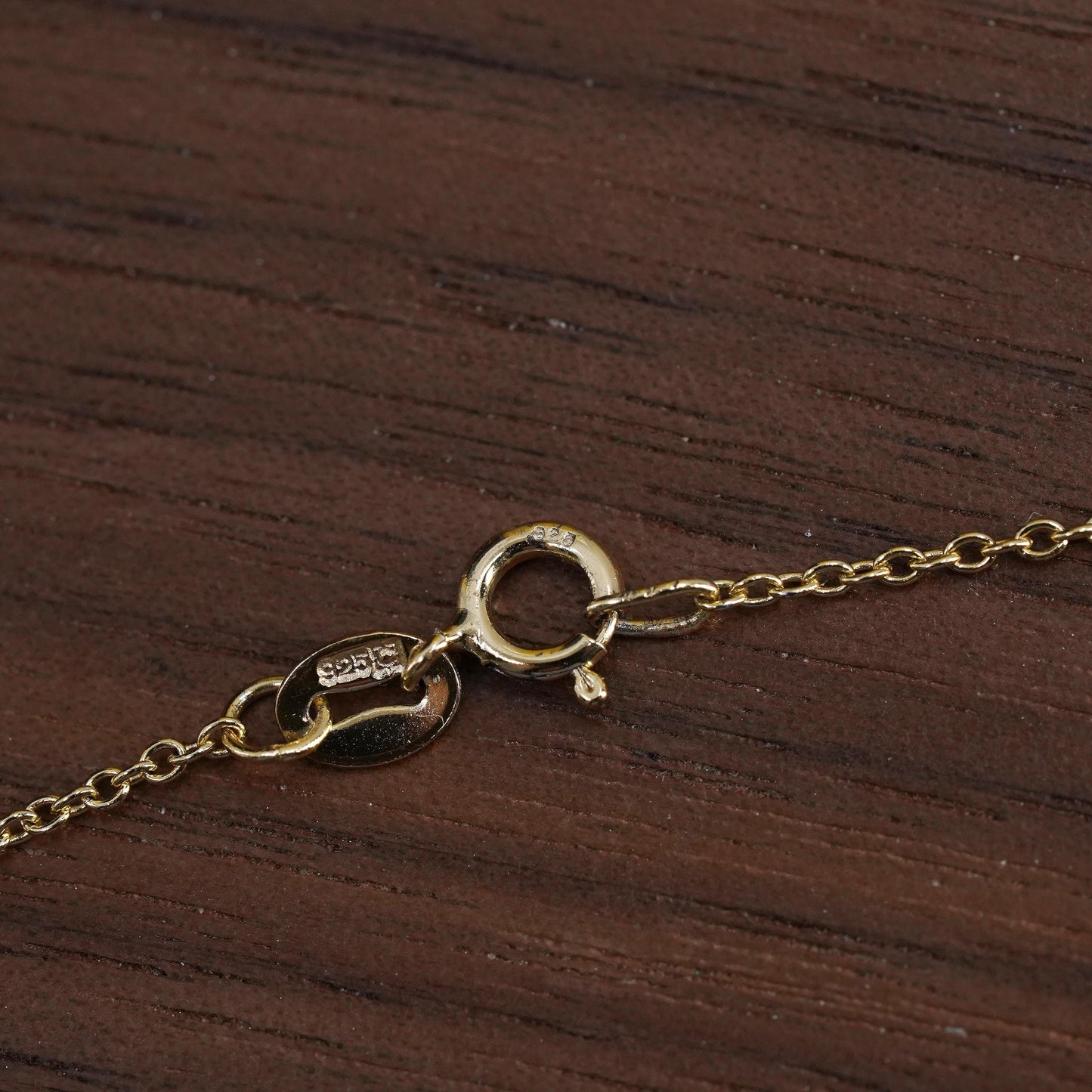 18", 1mm, vintage vermeil gold over Sterling silver circle chain, Italy 925 necklace