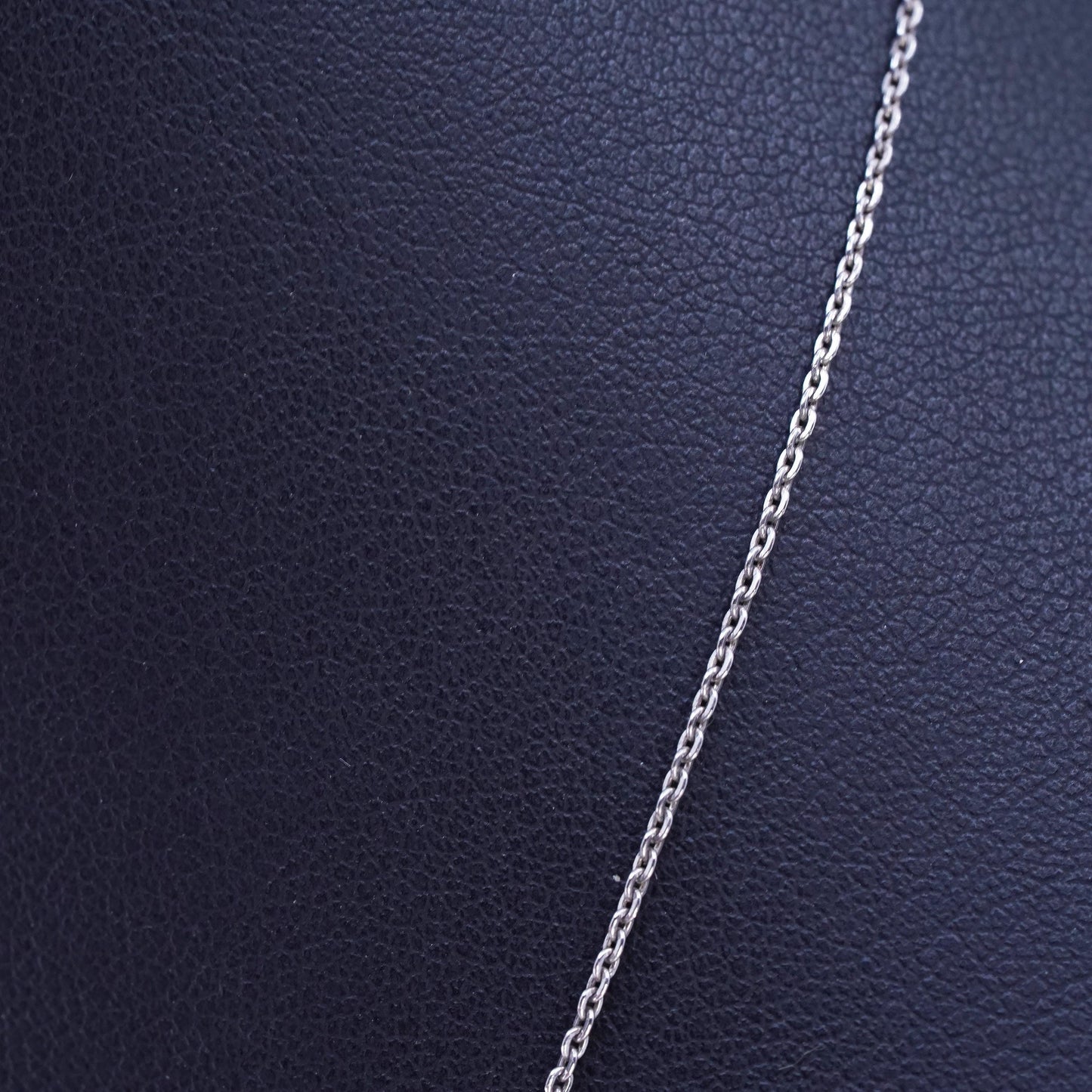 16+2" 1mm, vintage Sterling 925 silver circle chain necklace