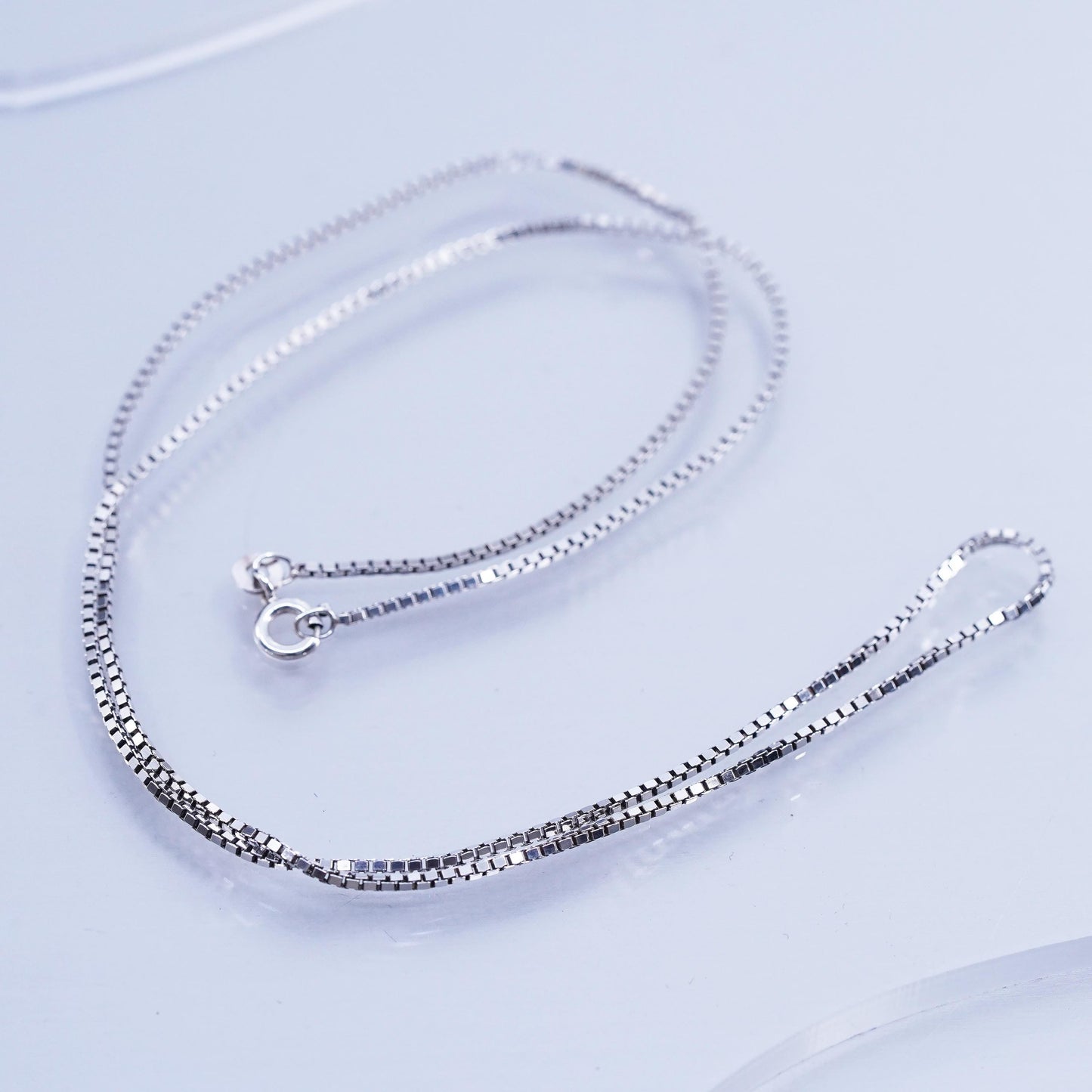 20” 1mm, vintage Italian Sterling 925 silver handmade box chain necklace