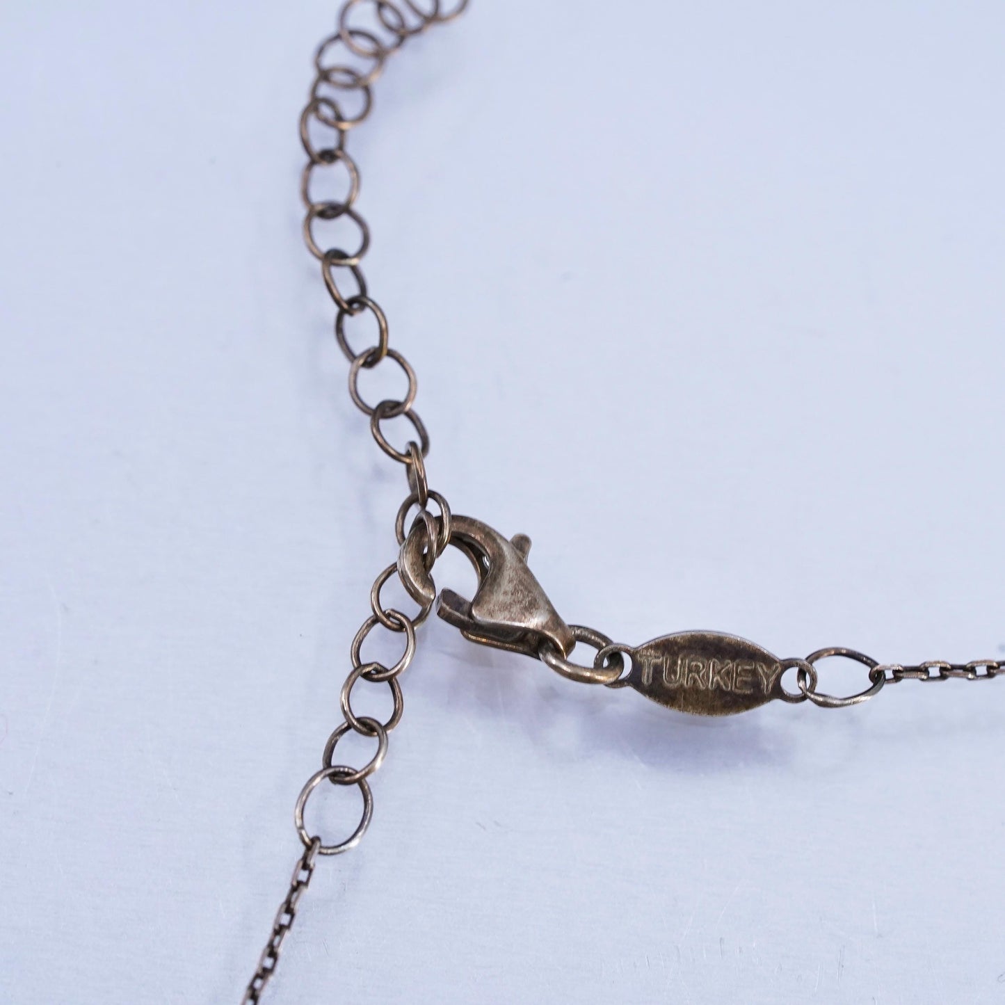 16+2", Turkish vermeil gold Sterling 925 Silver Necklace cz elephant Pendant