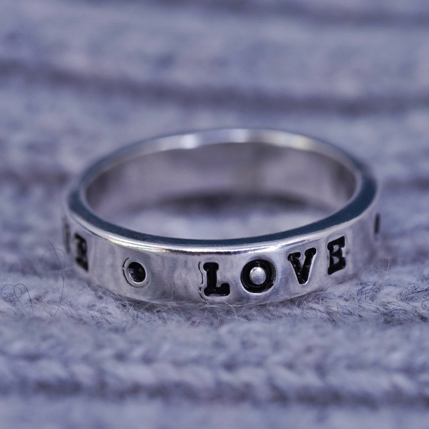 Size 6, VTG Sterling silver prayer ring, 925 band engraved "true love waits"
