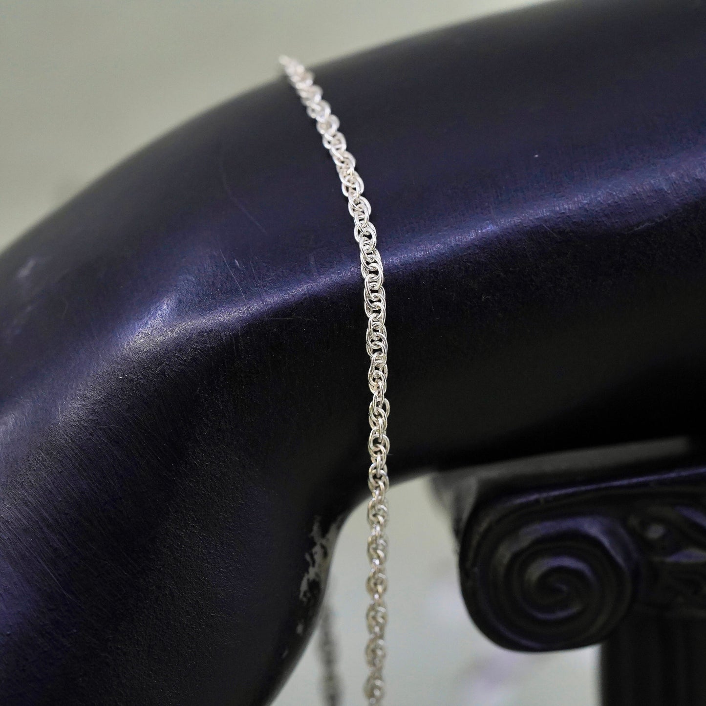 7” 2mm, Vintage sterling silver bracelet, 925 Singapore chain