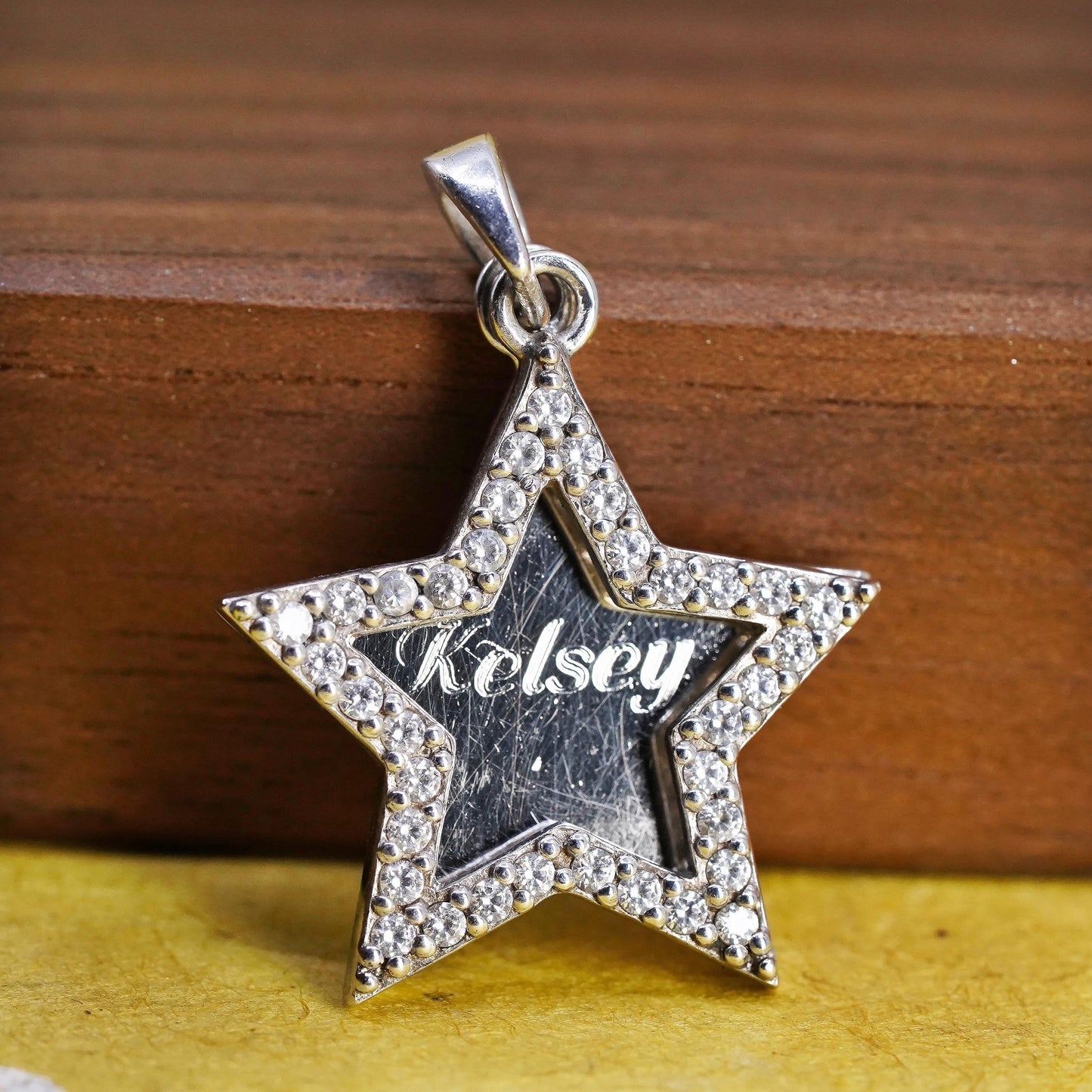 Vintage Judith Jack Sterling silver pendant, 925 double star cluster cz Kelsey