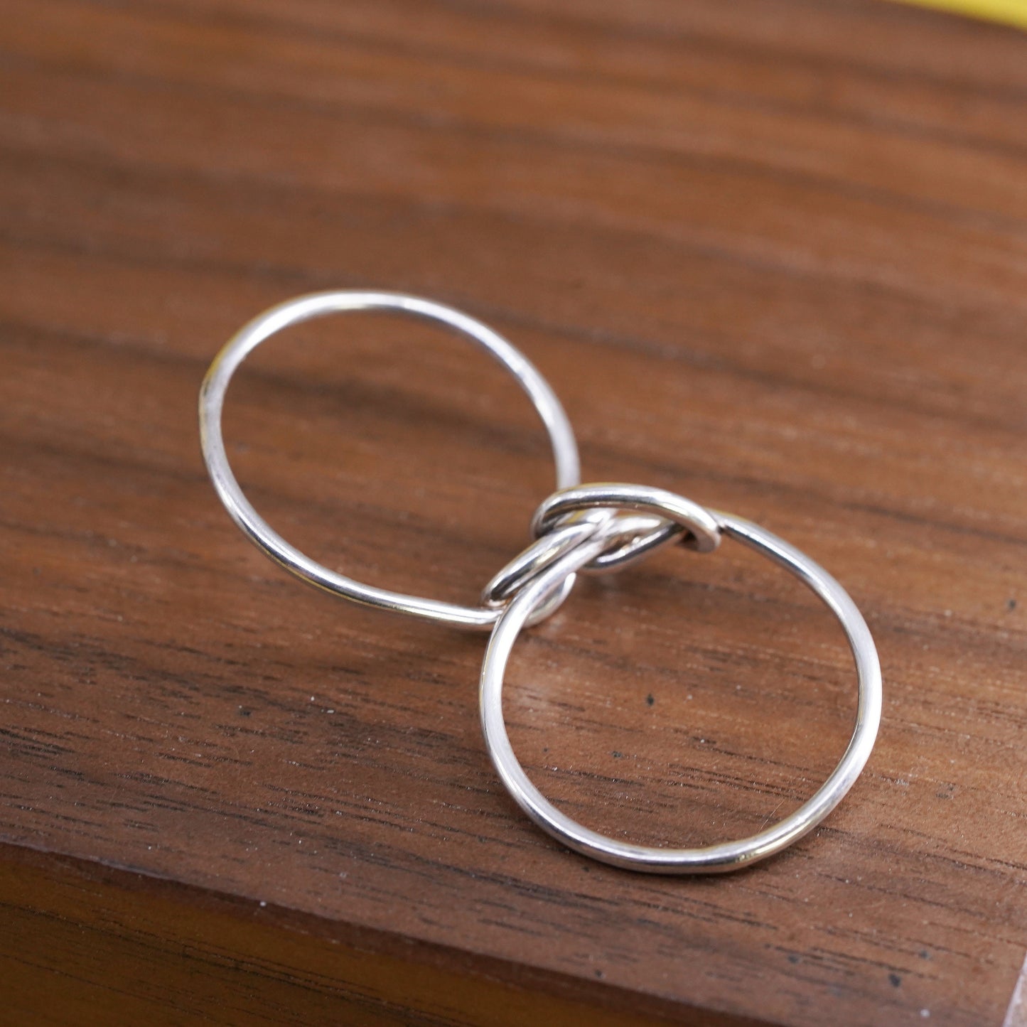 Size 6.5, vintage Sterling silver handmade ring, 925 double knitted heart band