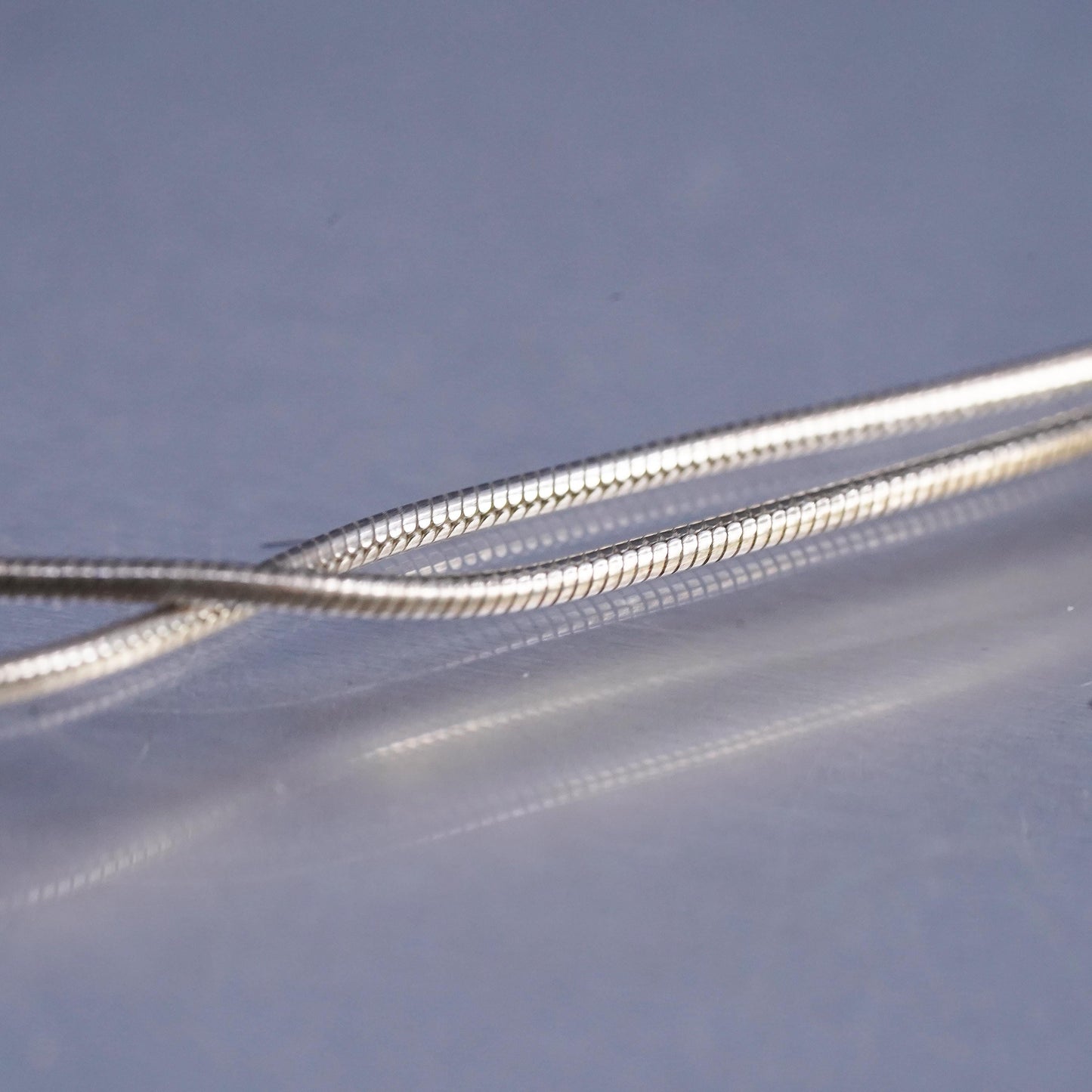 20” 1mm, vintage Italy Sterling 925 silver snake chain necklace