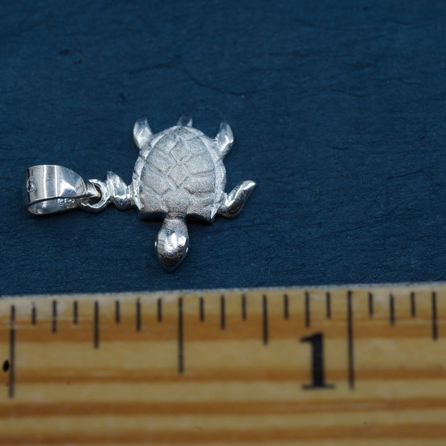Vintage Sterling silver handmade pendant, 925 turtle charm