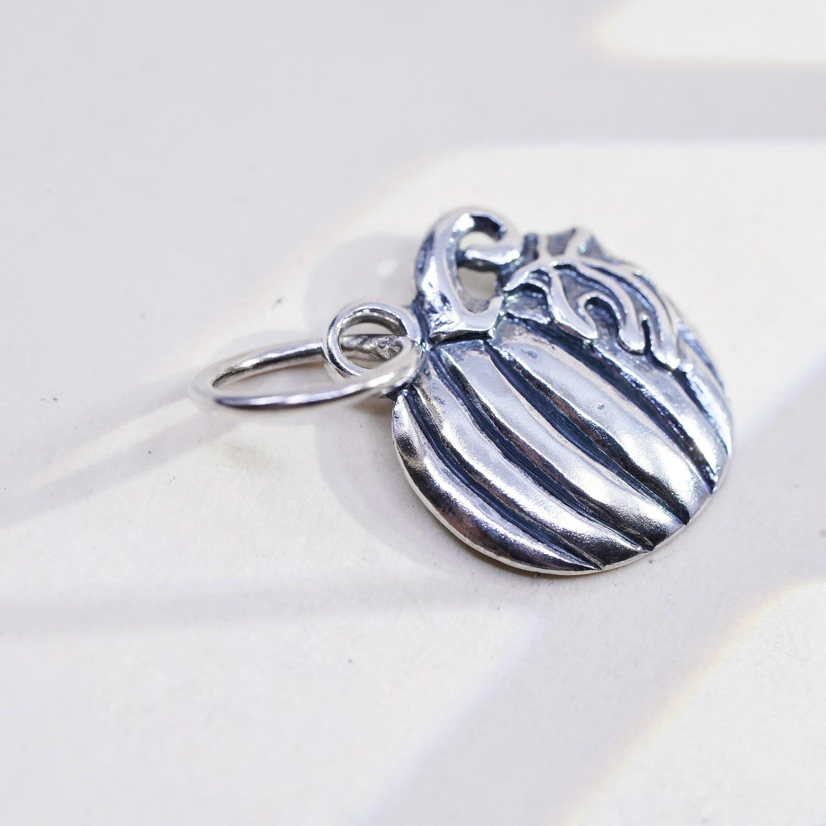 Vintage C&H Sterling Silver 925 Pumpkin Freeform Charm Pendant
