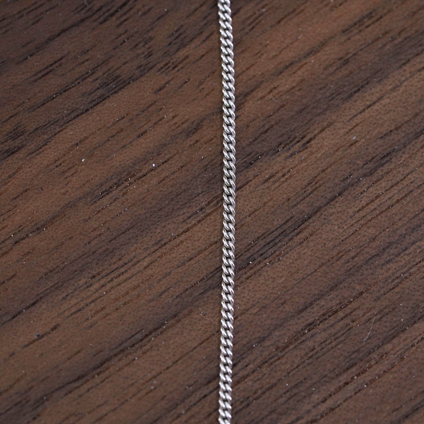 18" 1mm, vintage Sterling silver necklace, 925 curb chain