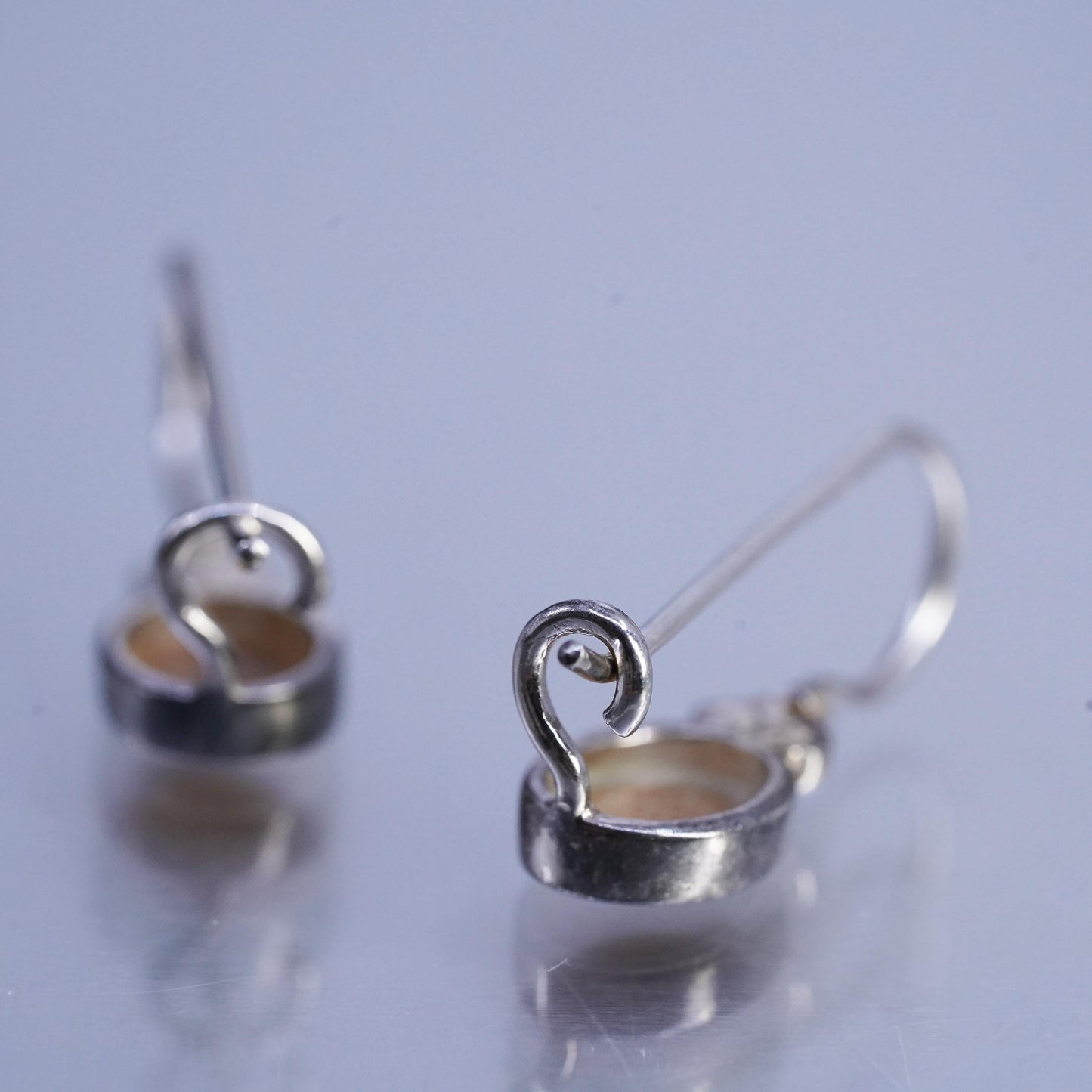 Vintage Sterling Silver Handmade Earrings, 925 Silver with Golden Tiger Eye