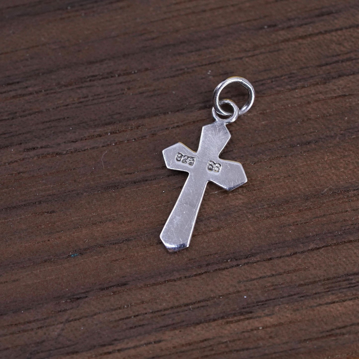 Vintage Sterling silver handmade cross pendant, 925 charm