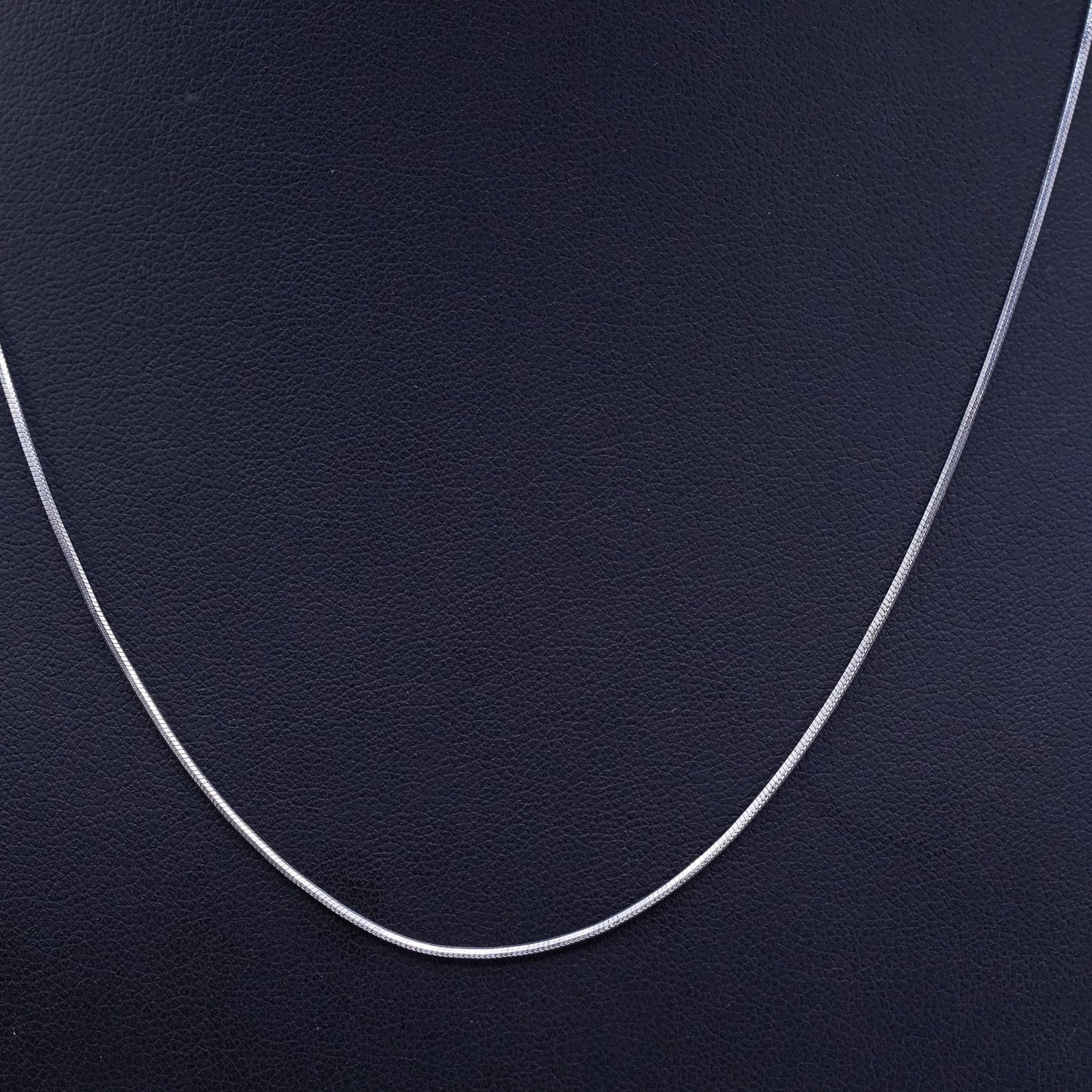 18” 1mm, vintage Italian Sterling 925 silver square snake chain necklace