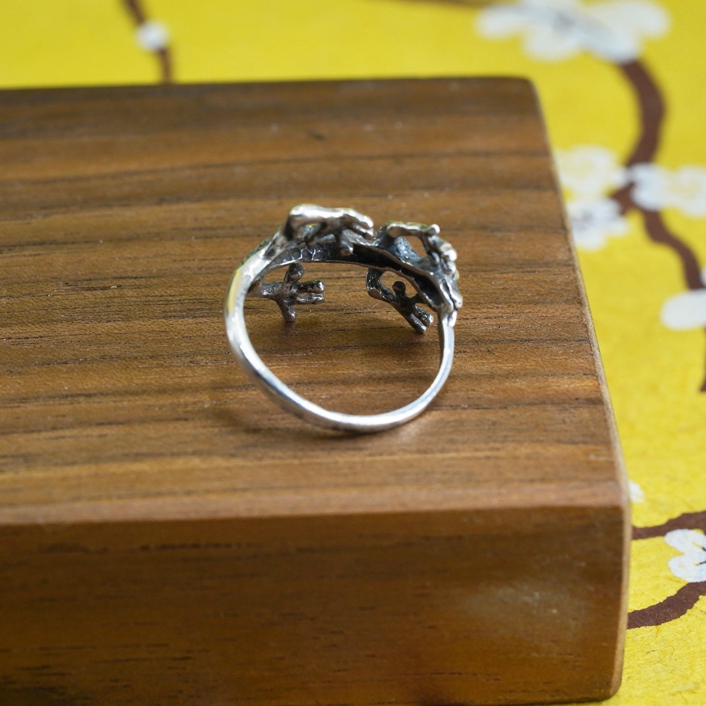 Size 5, vintage Sterling silver handmade ring, 925 lizard band
