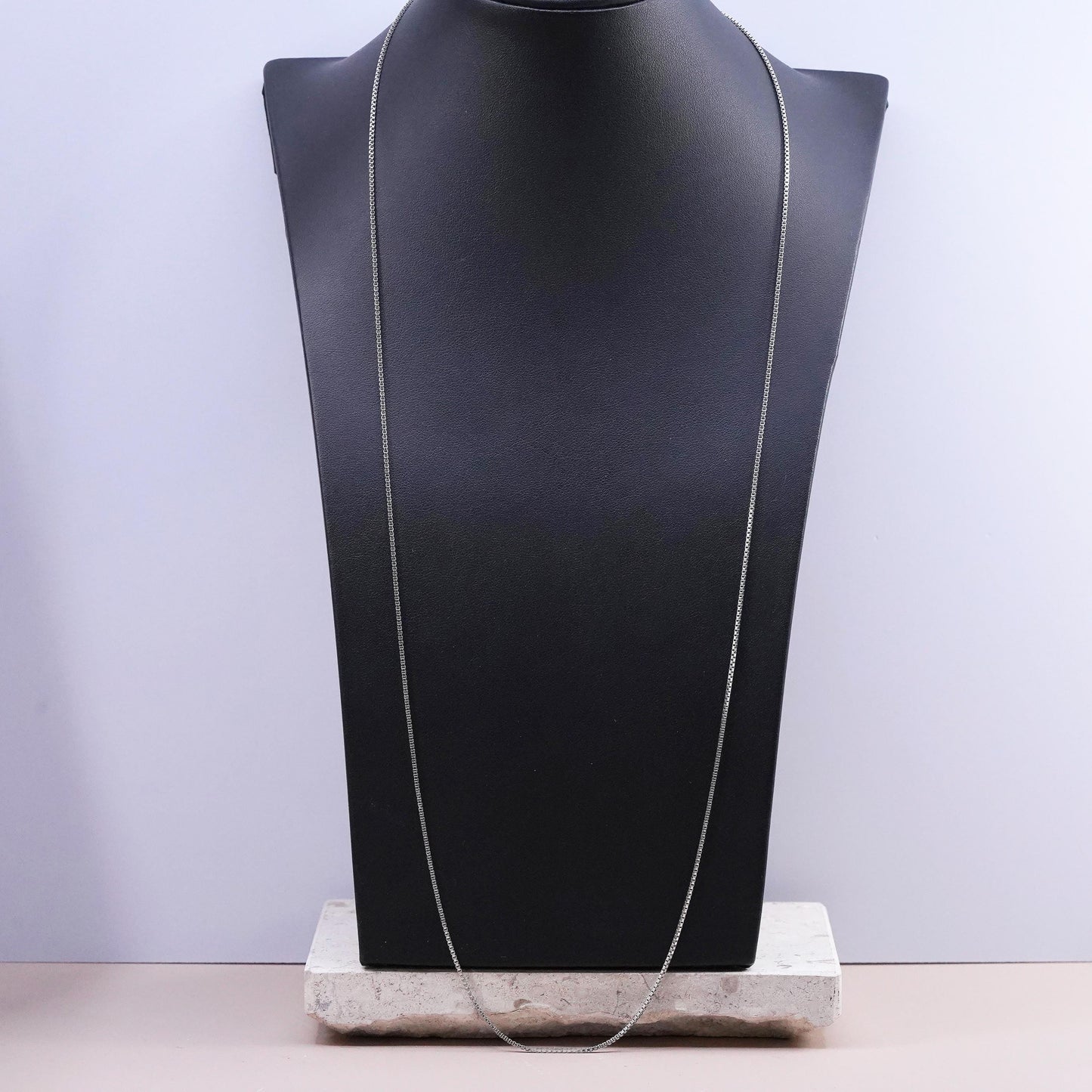 30”, 1mm, vintage Sterling silver handmade necklace, 925 box chain