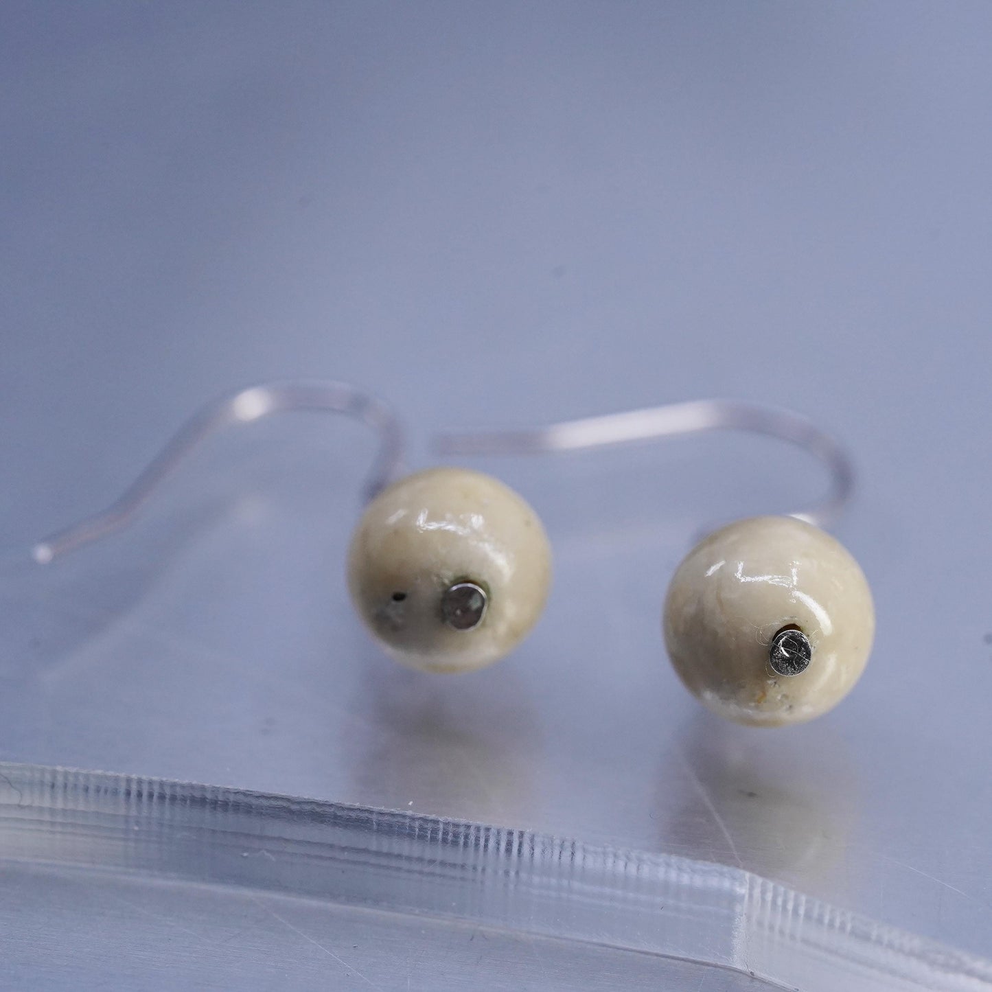Amazing handmade Sterling Silver earrings, 925 Oval Obsidian N Beads