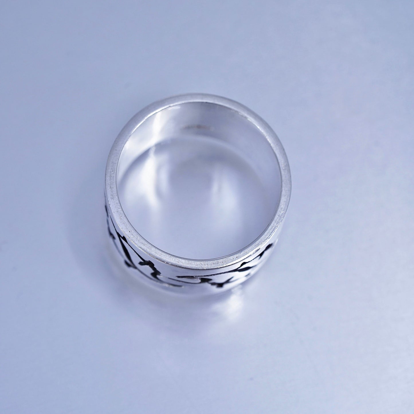 Size 11.5, Native American southwestern Sterling 925 silver ring, wide band