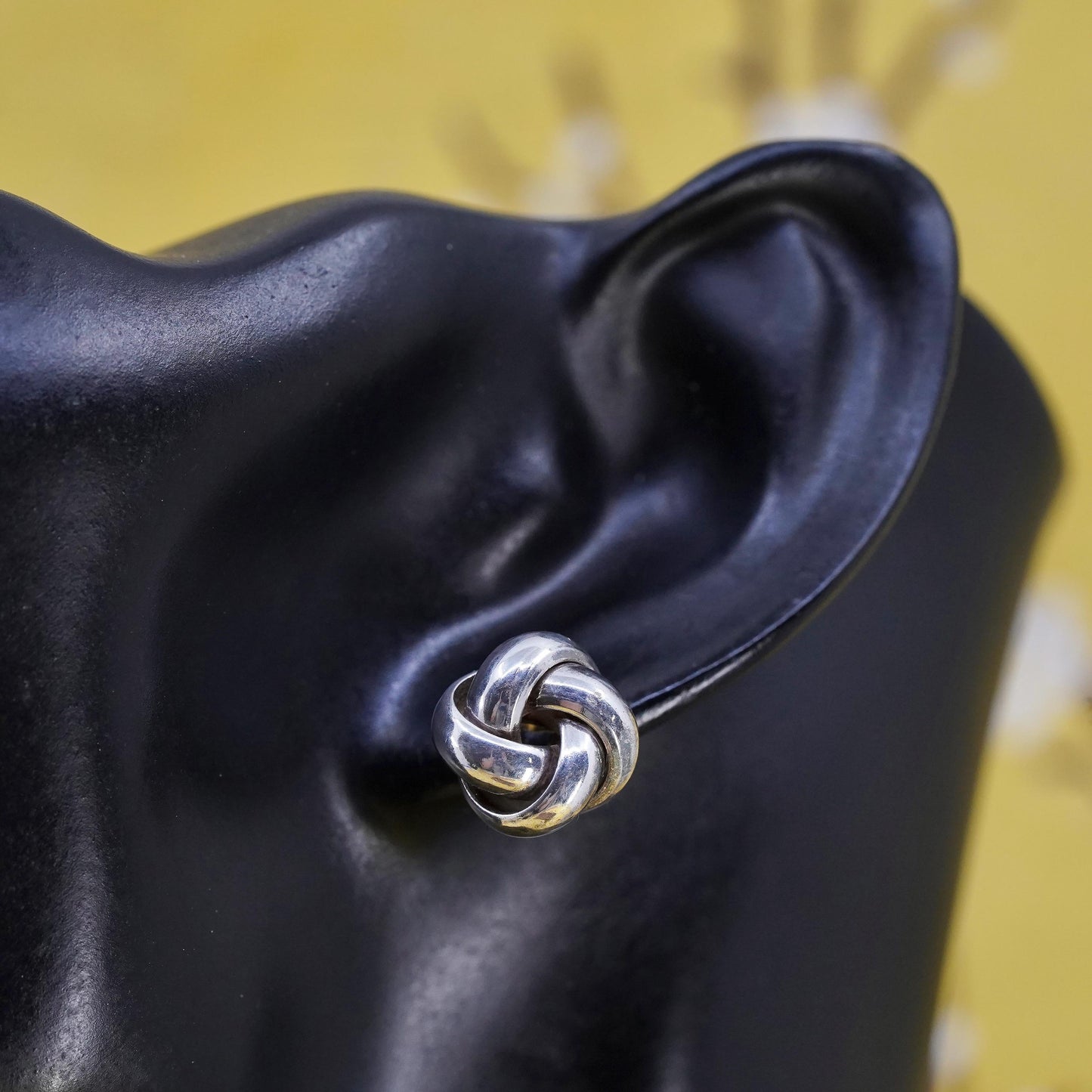 Vintage Sterling silver entwined beads studs, 925 earrings