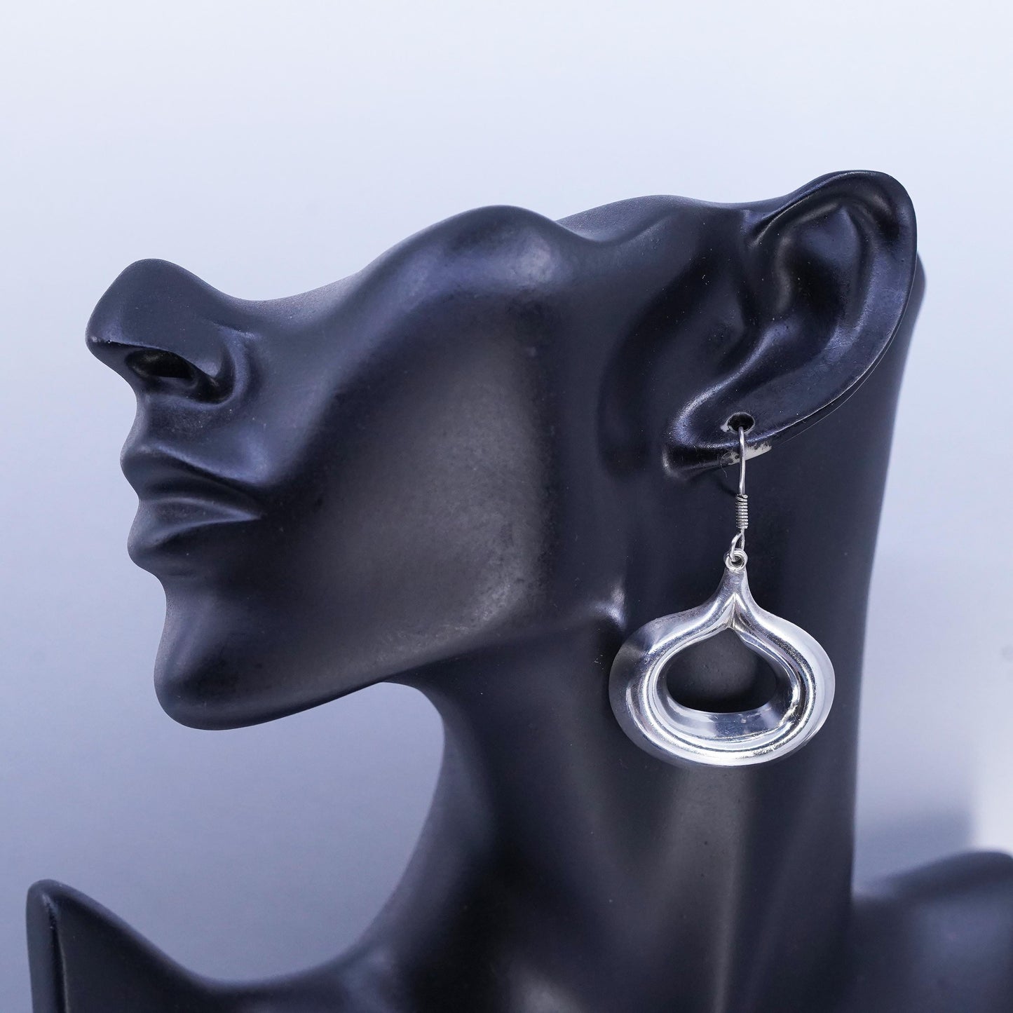 Vintage Mexican Sterling 925 silver handmade teardrop earrings
