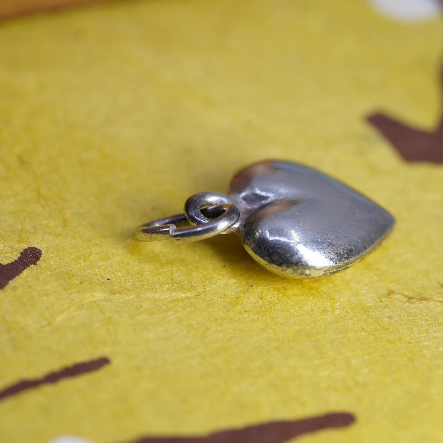Vintage Sterling silver handmade charm, Italian 925 heart pendant