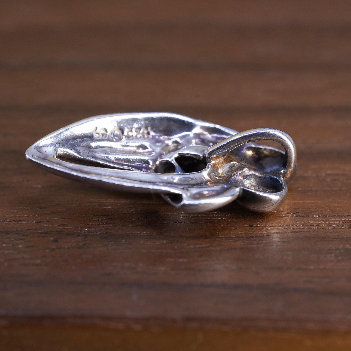 Vintage southwestern Shube sterling silver heart Pendant 925 Parents kids charm