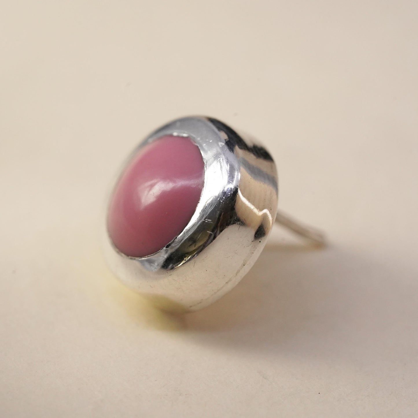 veg southwestern Mexican Sterling 925 silver stud pink enamel, single earring