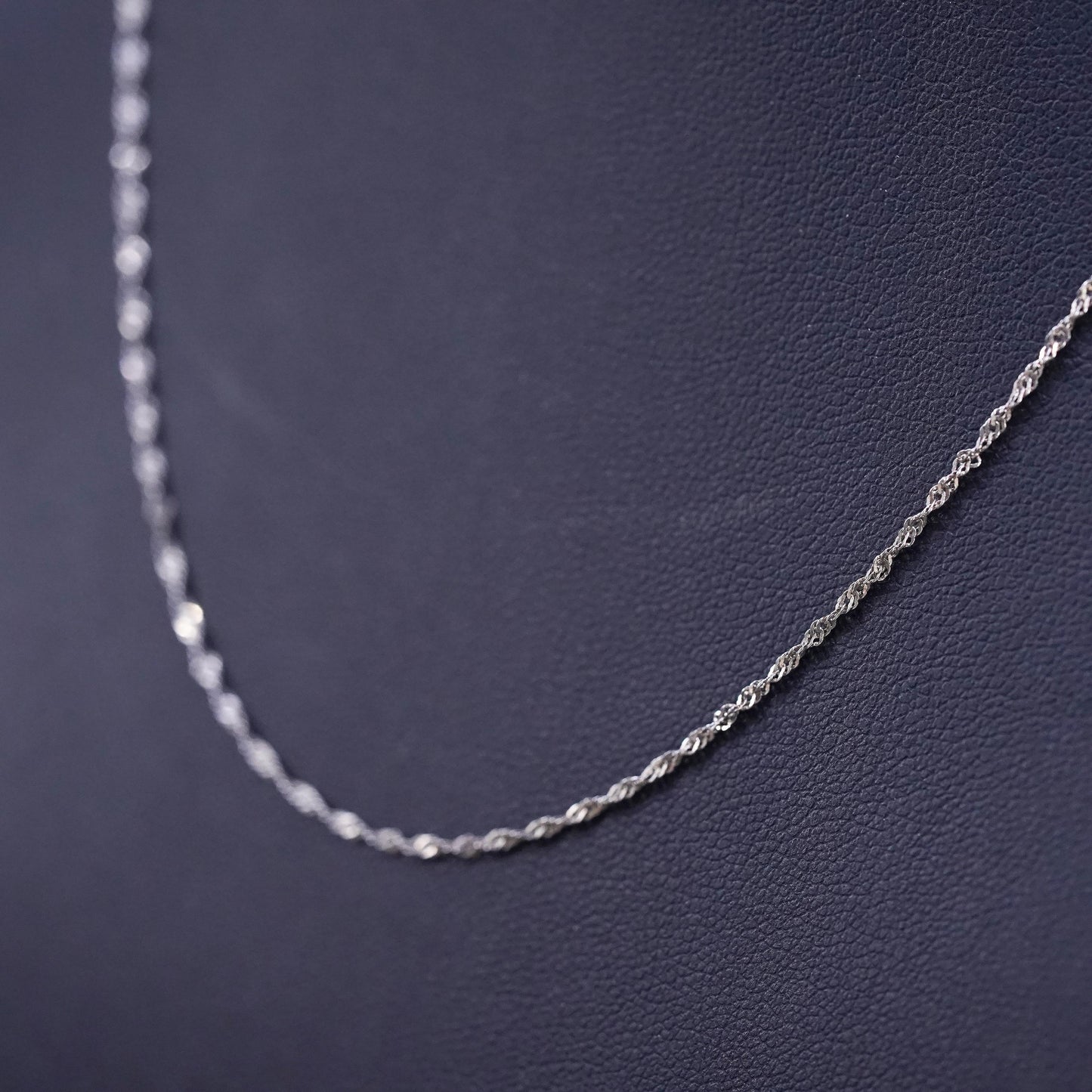 17” 1mm, Vintage Sterling silver necklace, twisted 925 chain