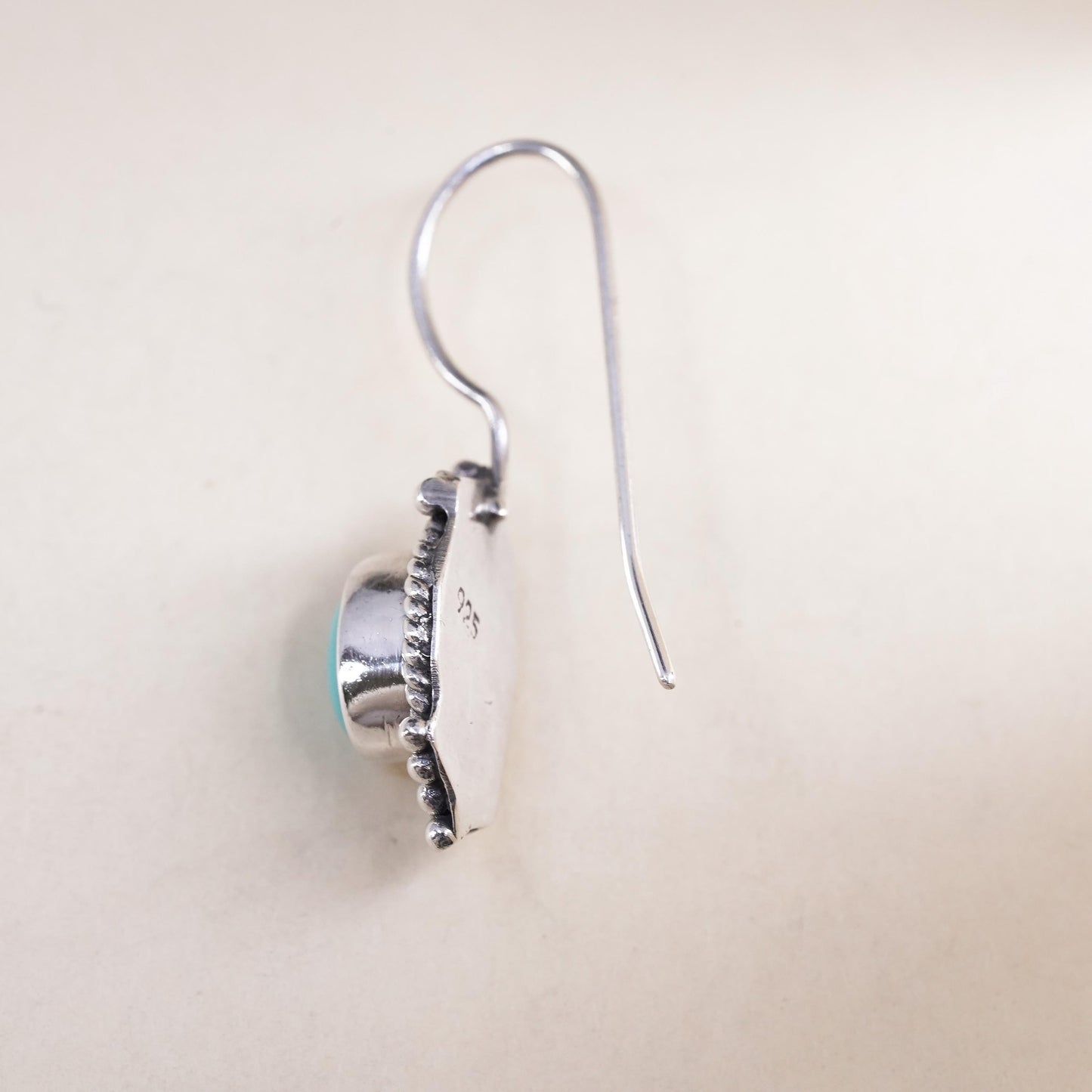 Southwestern sterling silver 925 handmade single earring with turquoise
