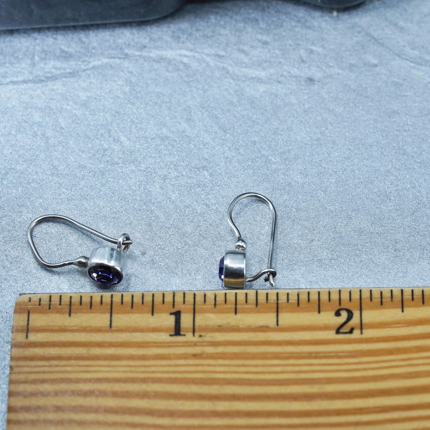 Vintage Sterling 925 silver earrings with amethyst beads