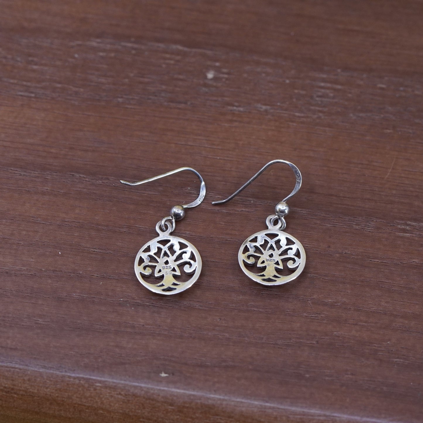 Vintage Sterling silver Irish knot handmade dangles, 925 family tree earrings