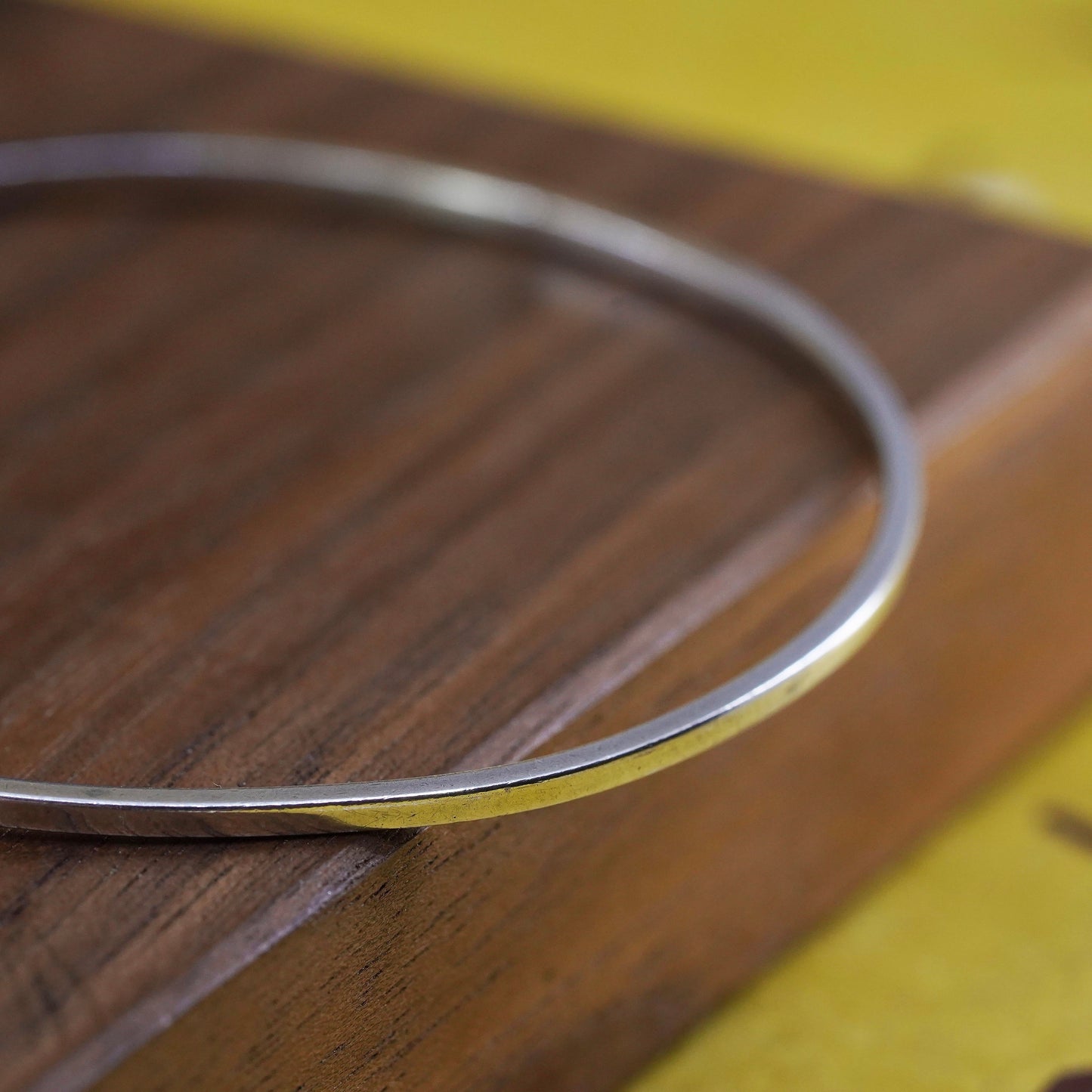 8", Vintage Sterling silver handmade stackable bracelet, 925 bangle