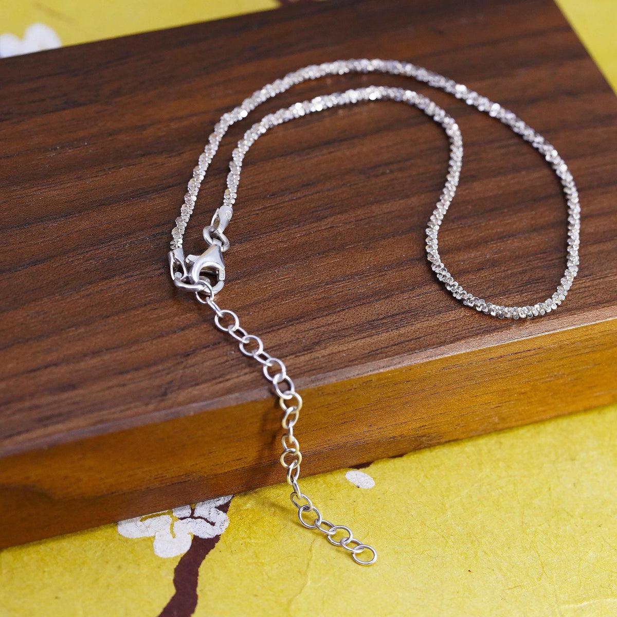 9.25+2” 2mm, Vintage Italian sterling silver handmade anklet, 925 twisted chain