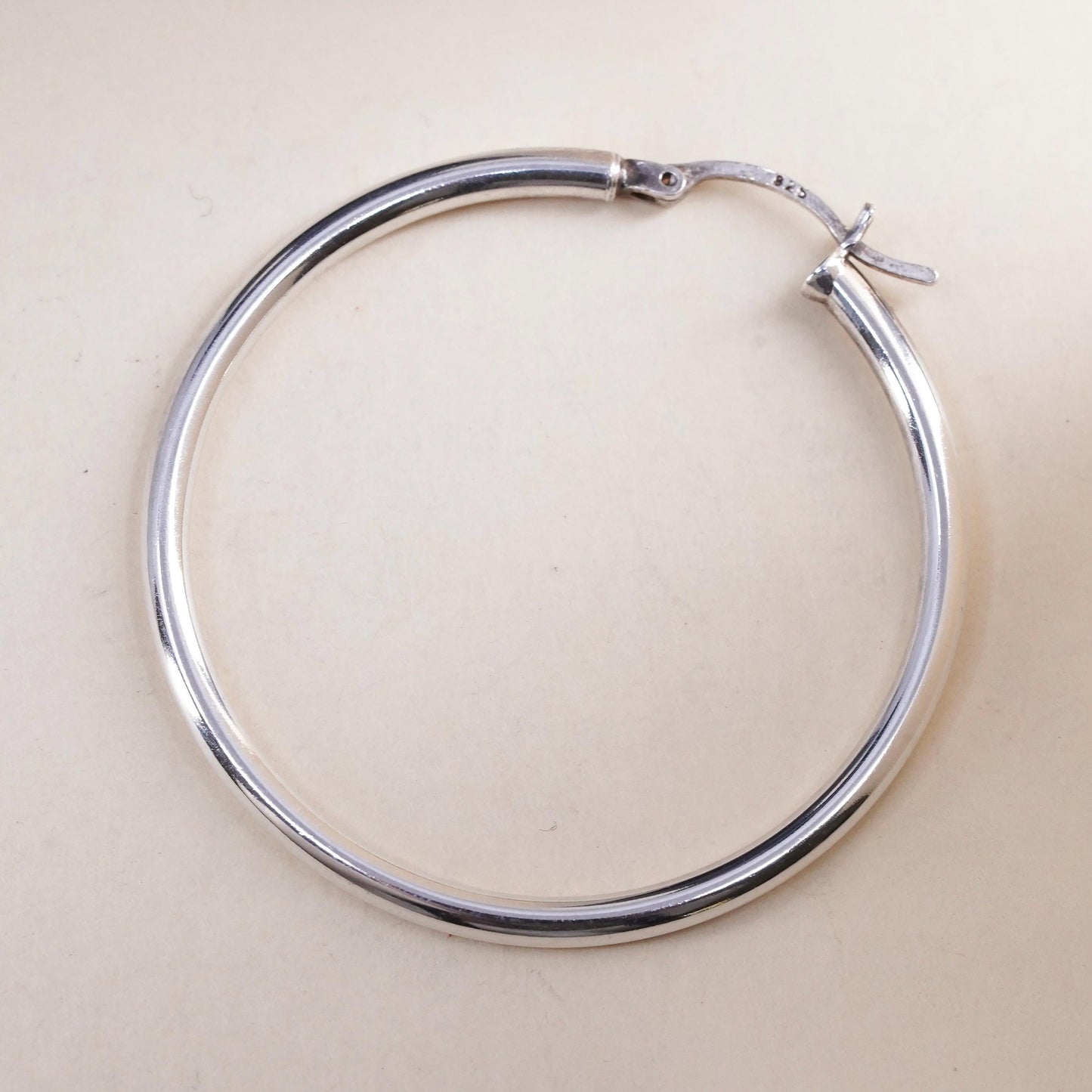 1.5", Vintage sterling 925 silver loop single earring, fashion primitive hoop