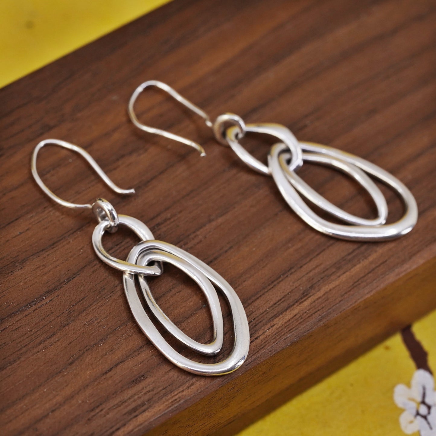 vintage Silpada 925 Sterling Silver Long Modernist Dangle Earrings 2” Jewelry