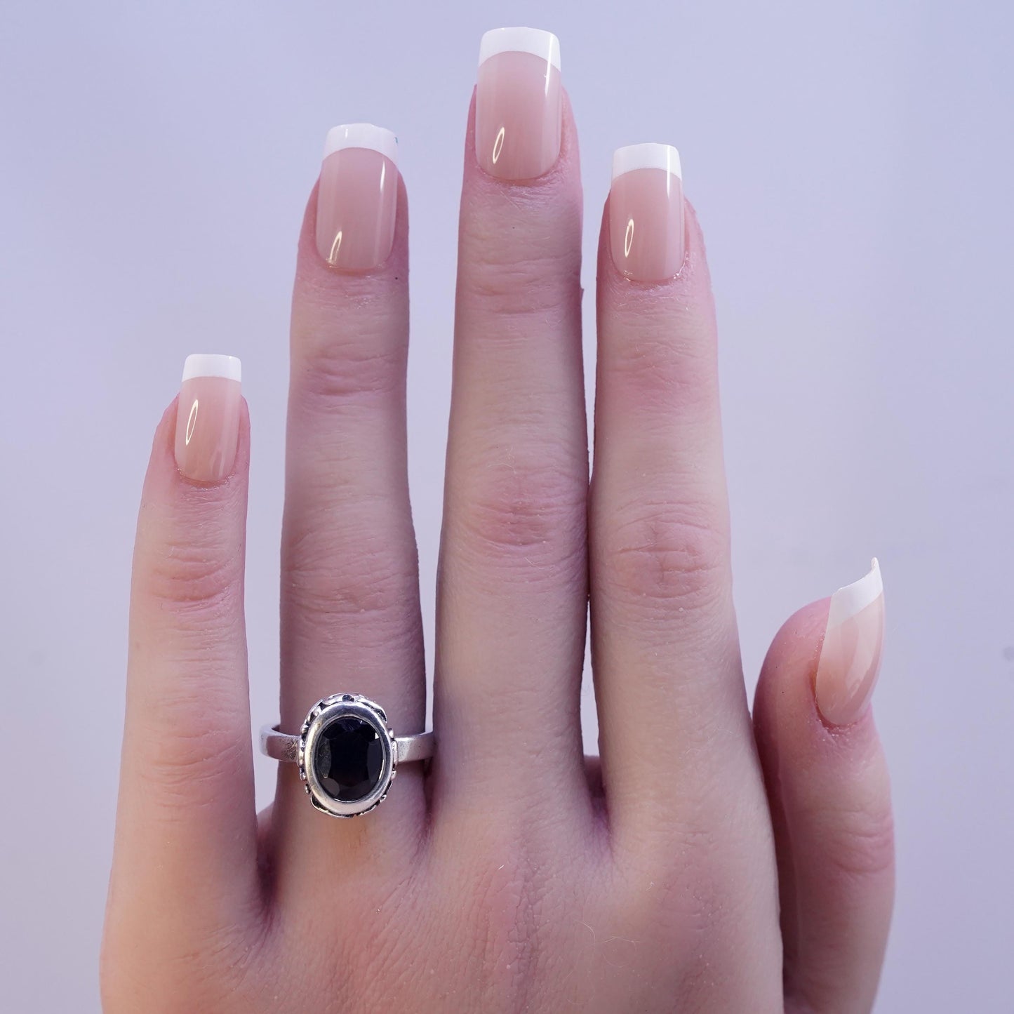 Size 7, SILPADA Sterling 925 Silver Vintage Smoky Quartz Swirl Oxidized Ring