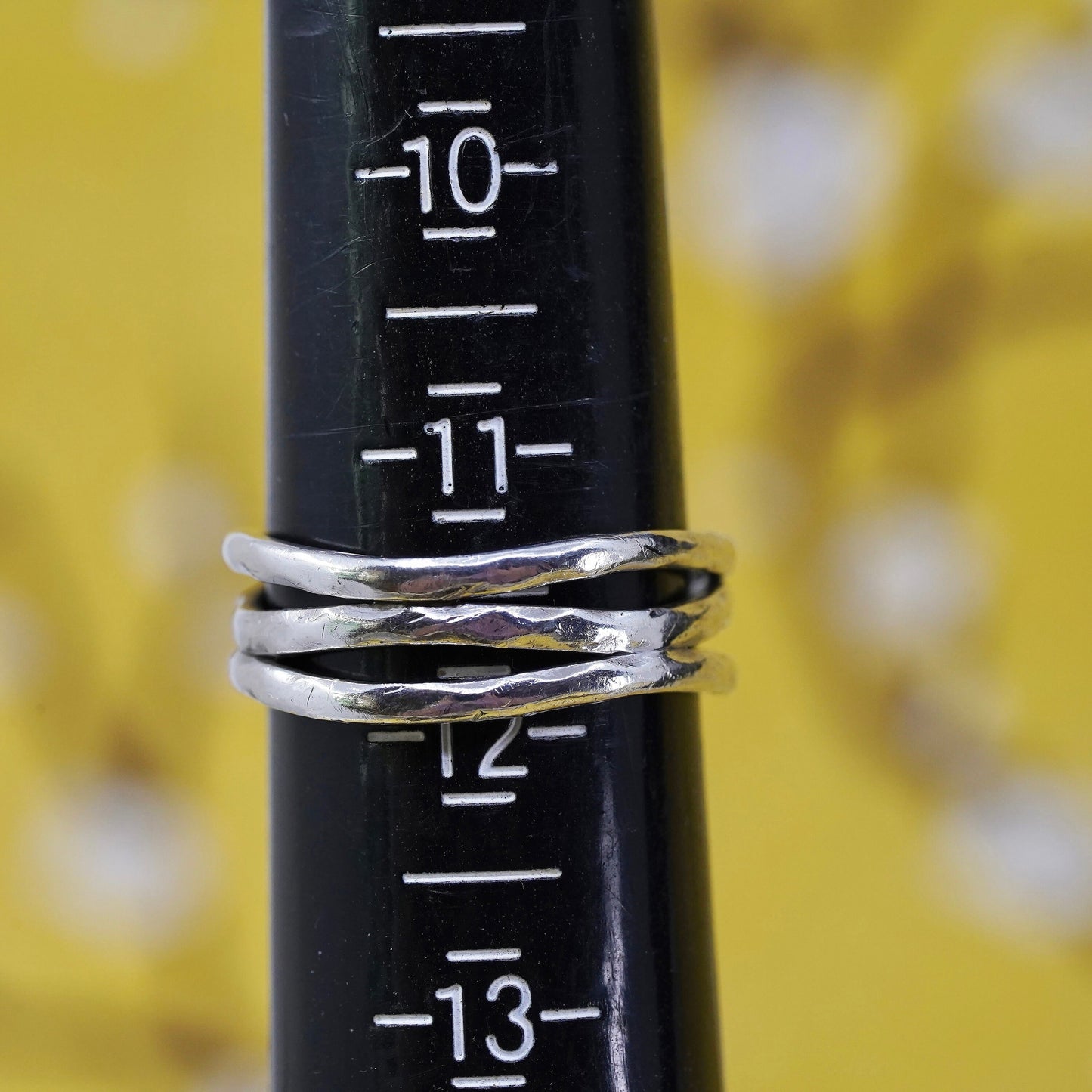 size 11.25, vintage Sterling silver handmade ring, 925 entwined band
