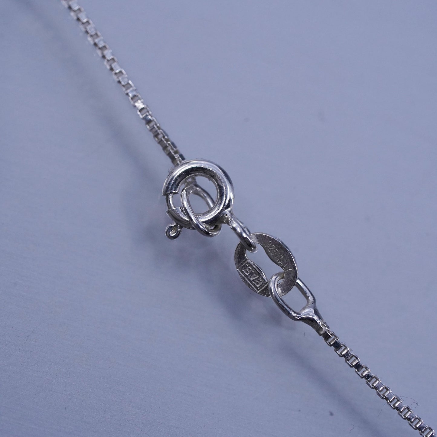 16”, Sterling 925 silver box necklace wishbone S best friends charms pendant