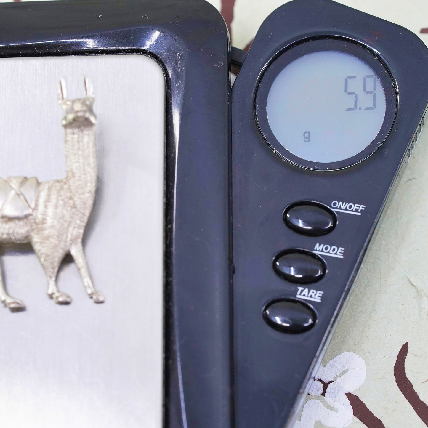 Vintage sterling 925 silver llama brooch, Southwestern handmade pin