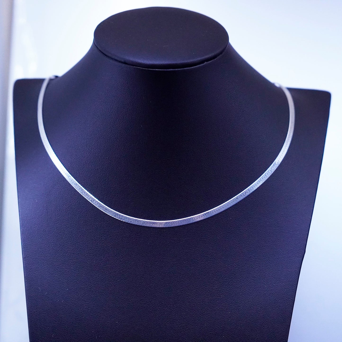 20”, 4mm, vintage Sterling silver handmade necklace, 925 herringbone chain