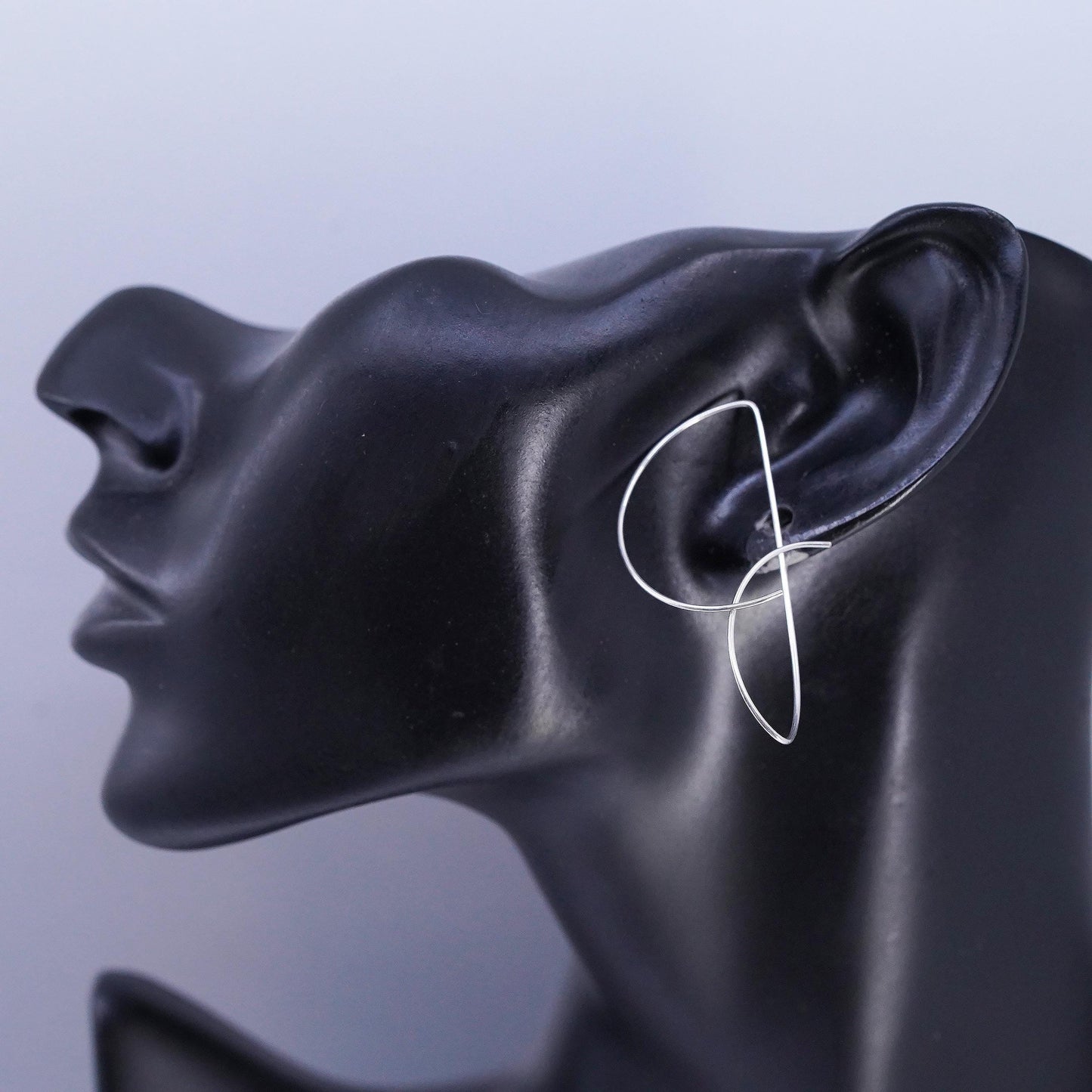Vintage Handmade 3D Wired 925 Sterling Silver Dangle Earrings