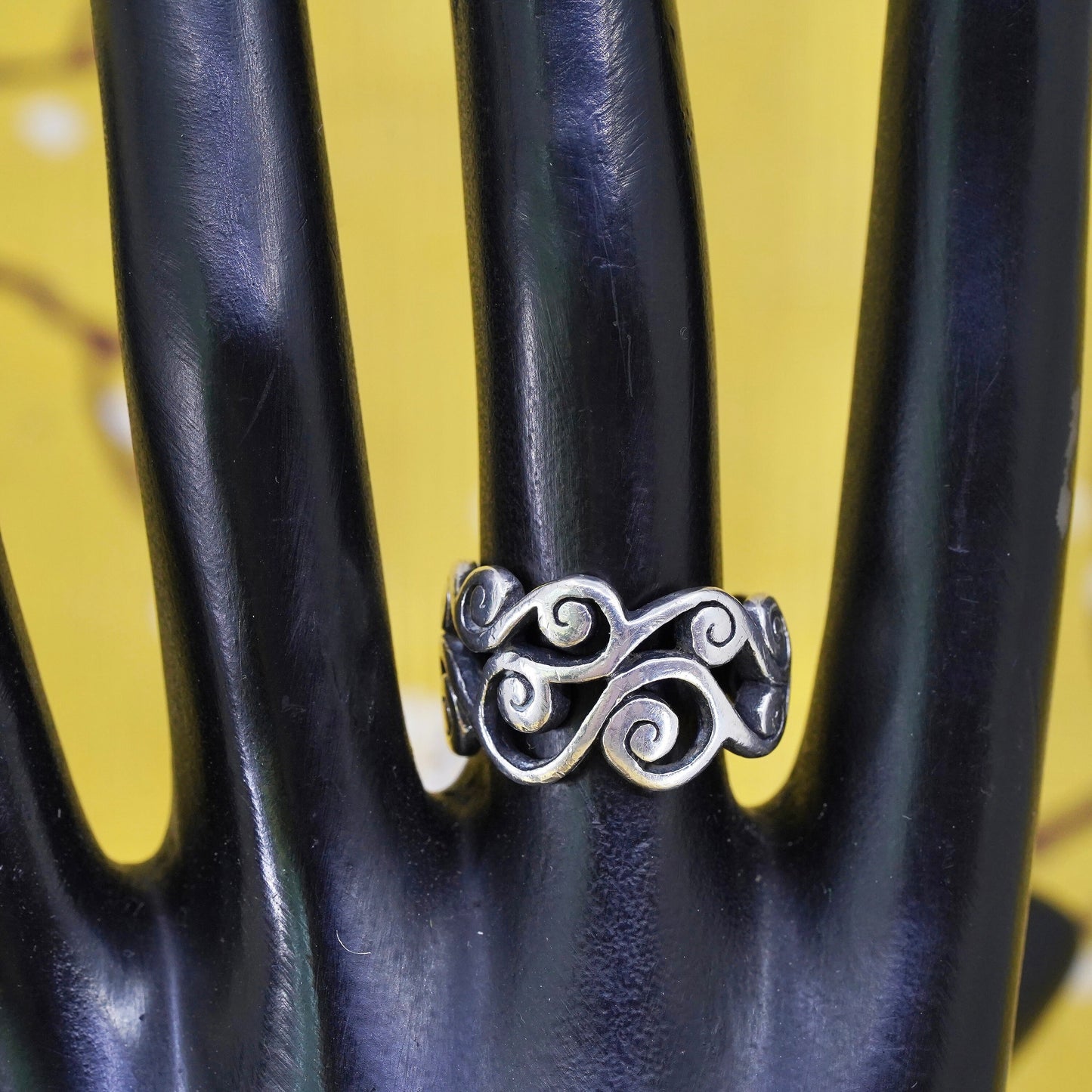 Size 5, vintage Brighton Sayan Sterling 925 silver handmade spiral swirly ring